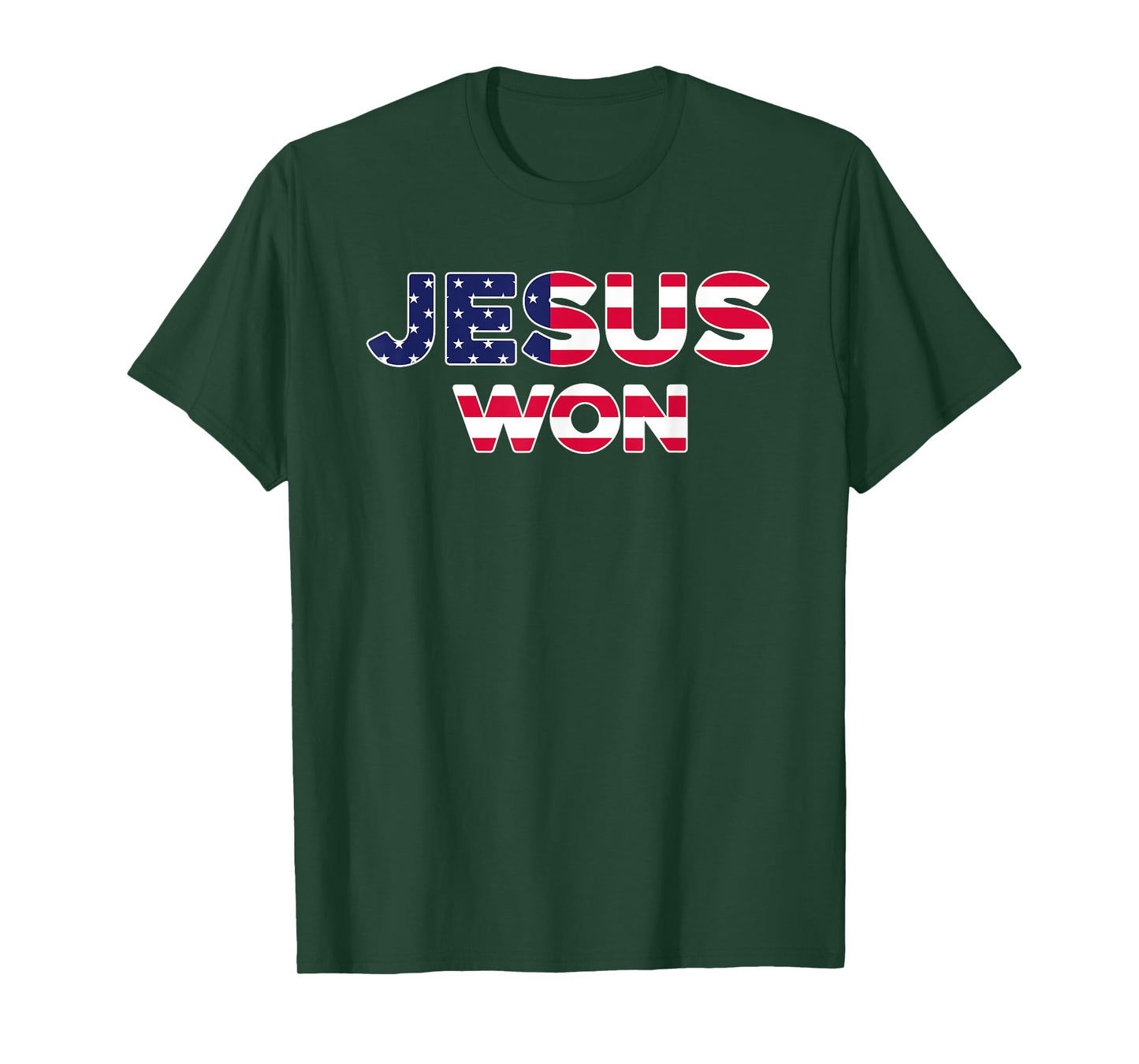 Jesus Won American Flag Christian Faith Spiritual T-Shirt