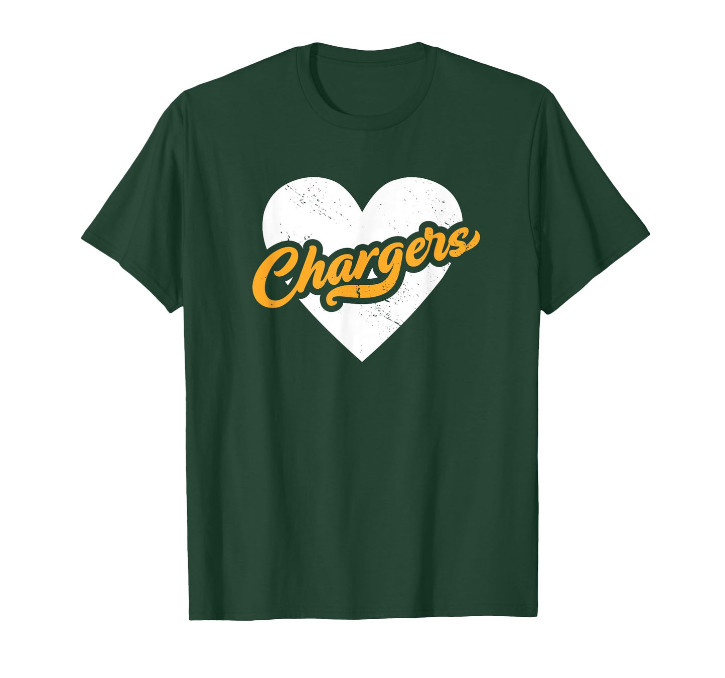 Vintage Chargers High School Go Chargers Pride Heart T-Shirt