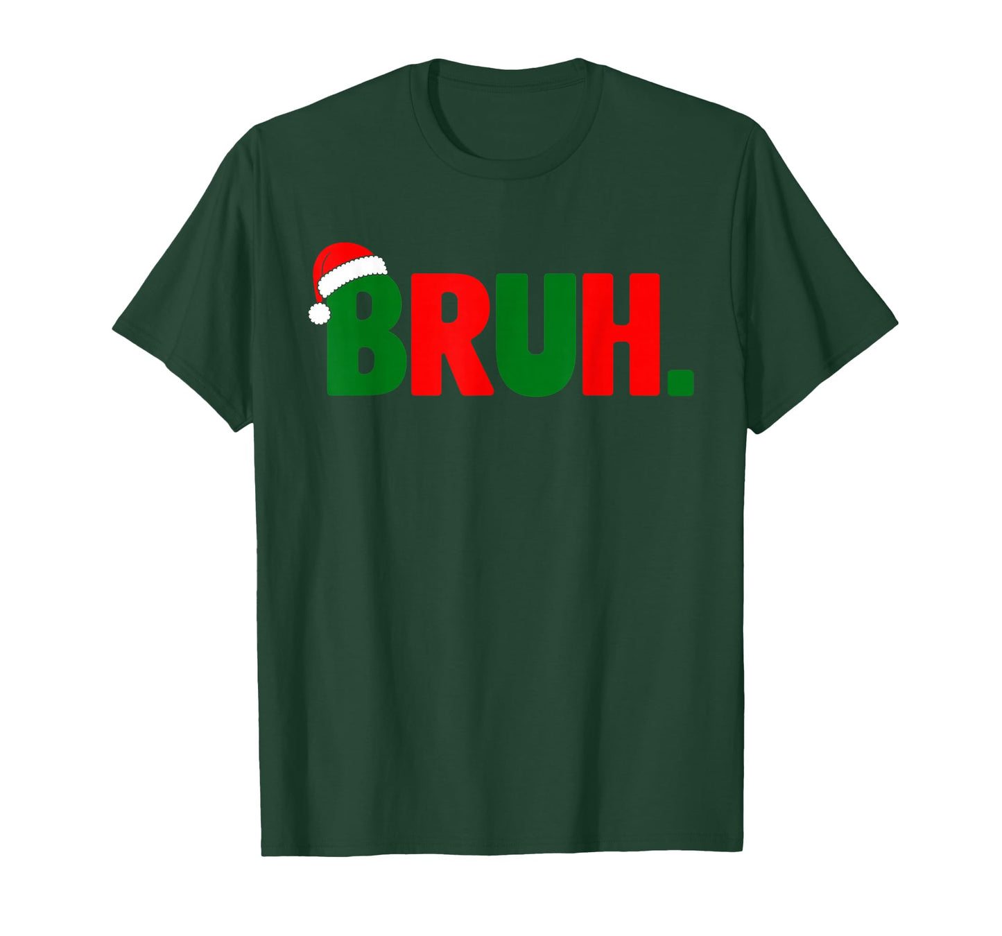Bruh Funny Christmas Red Green Plaid Teens Xmas Pajamas T-Shirt