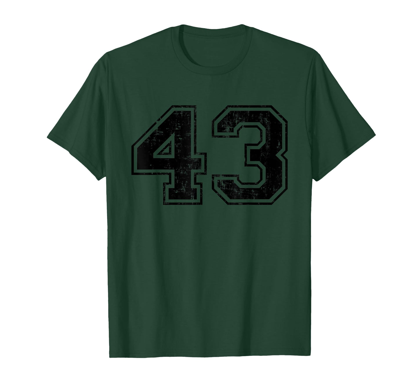 Number 43 Varsity Distressed Vintage Sport Team Player's T-Shirt