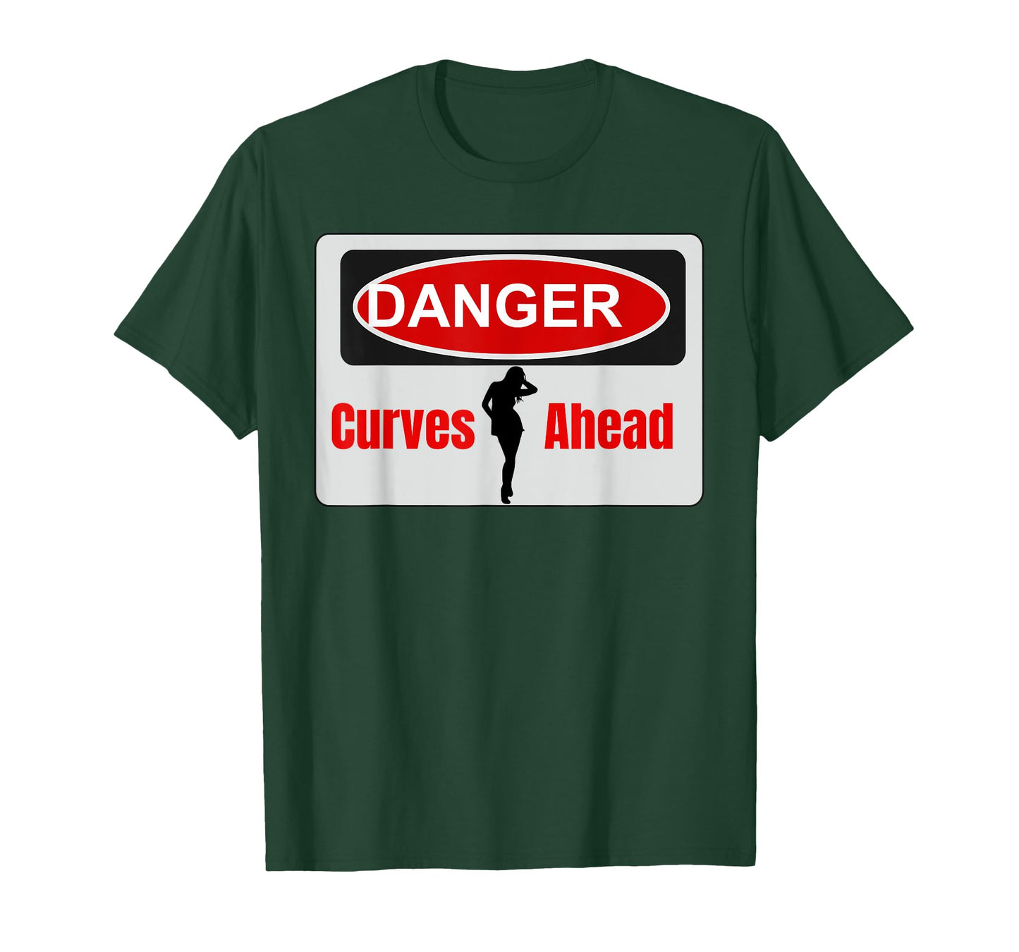 Danger Curves Ahead Female Silhouette T-Shirt