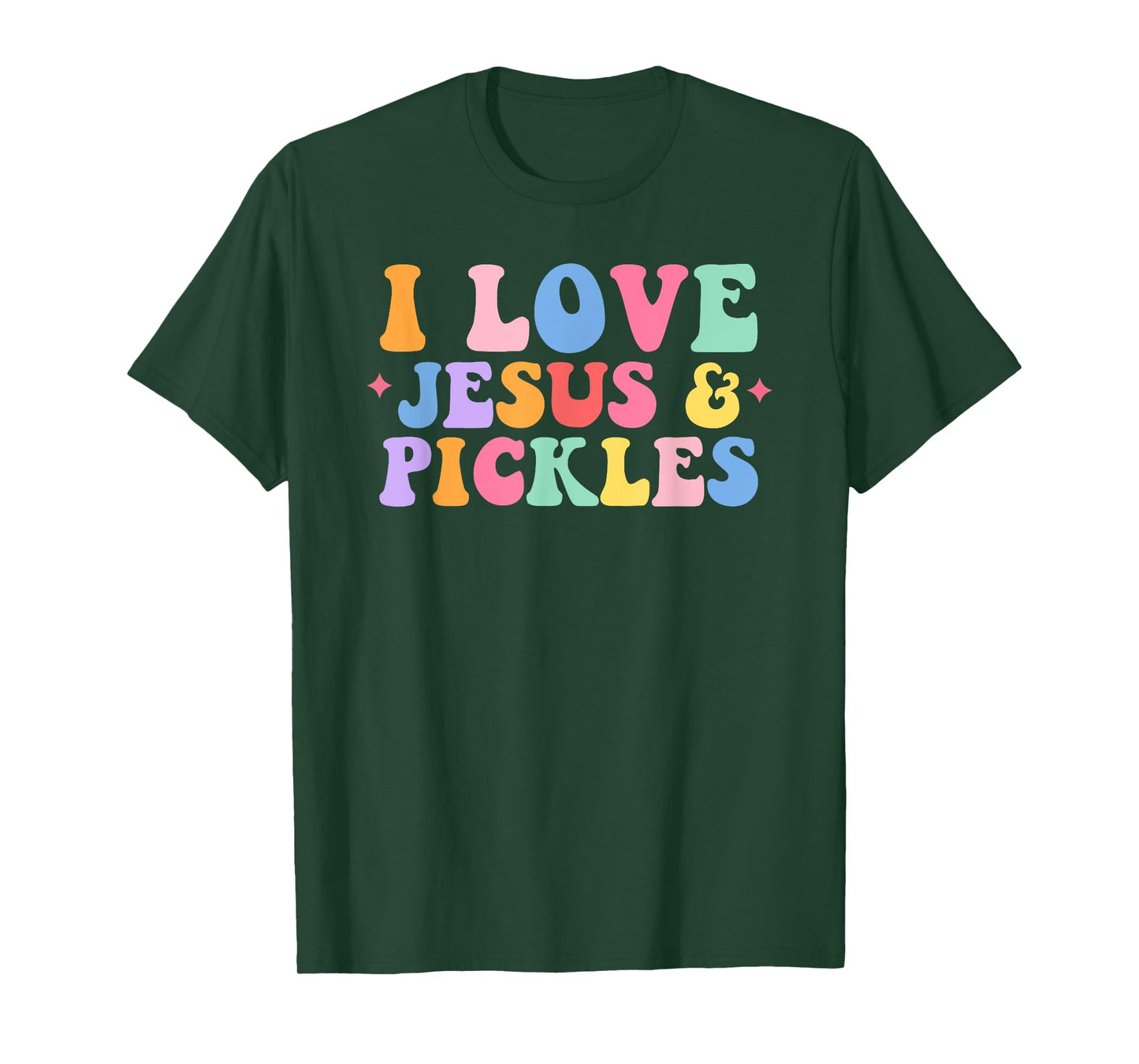 Hippie Groovy I Love Pickles & Jesus Pickle Retro T-Shirt