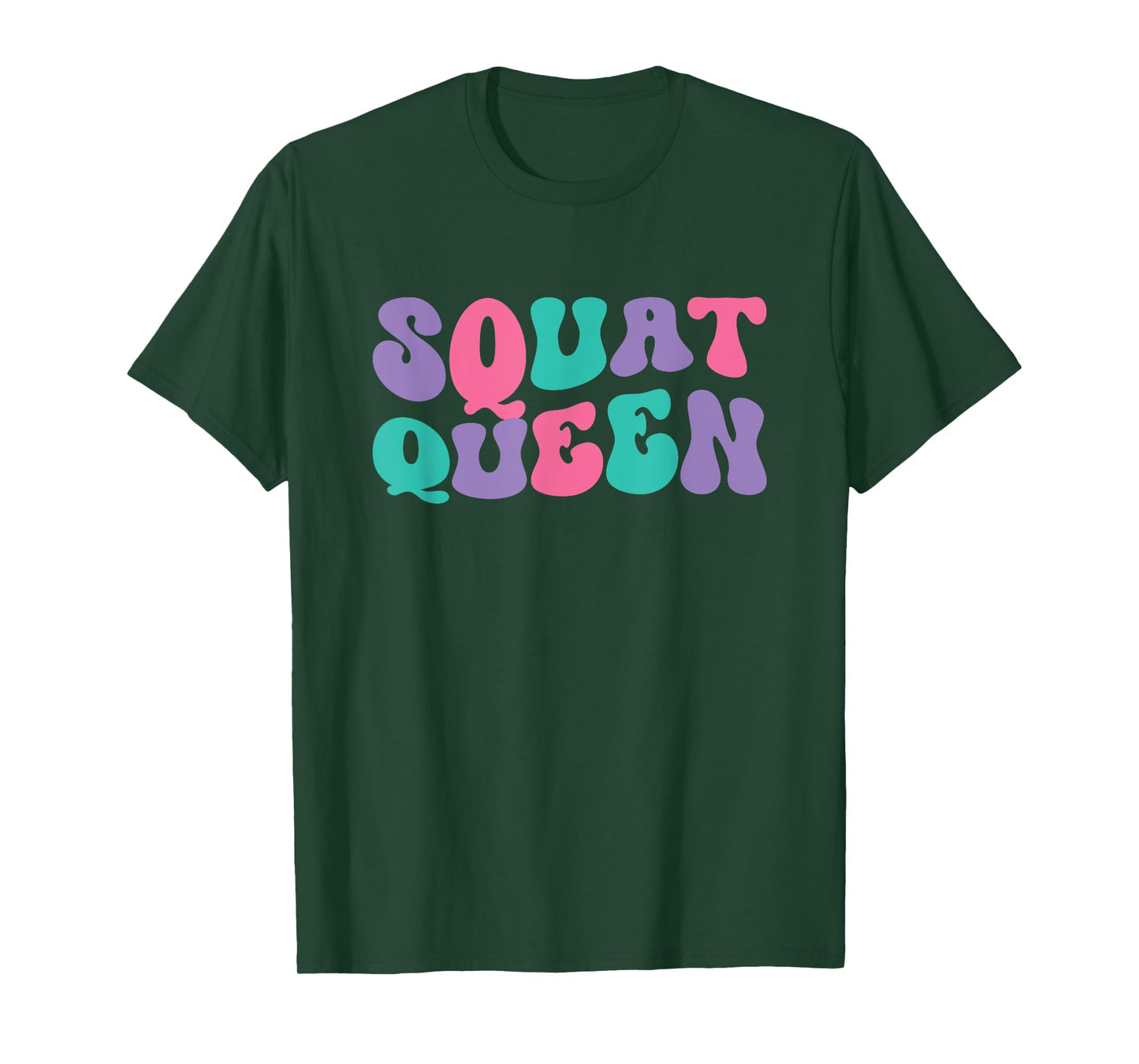 Squat Queen Womens Weightlifting Retro Vintage Wavy Groovy T-Shirt