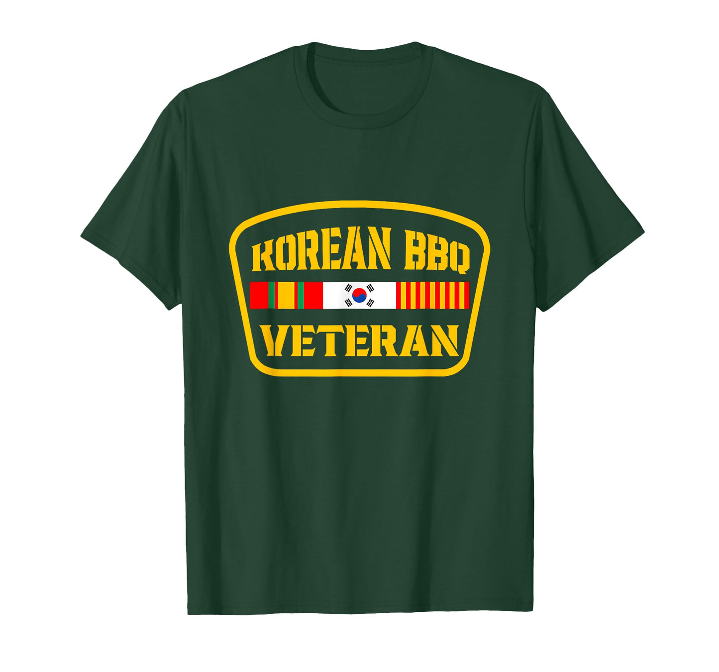 Korean BBQ Veteran Funny Food Lover Gym Cheat Day Military T-Shirt