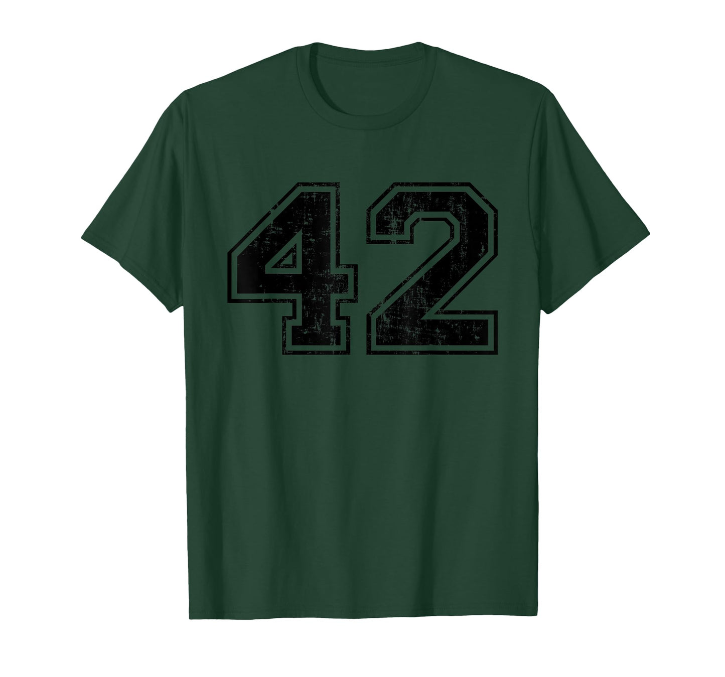Number 42 Varsity Distressed Vintage Sport Team Player's T-Shirt