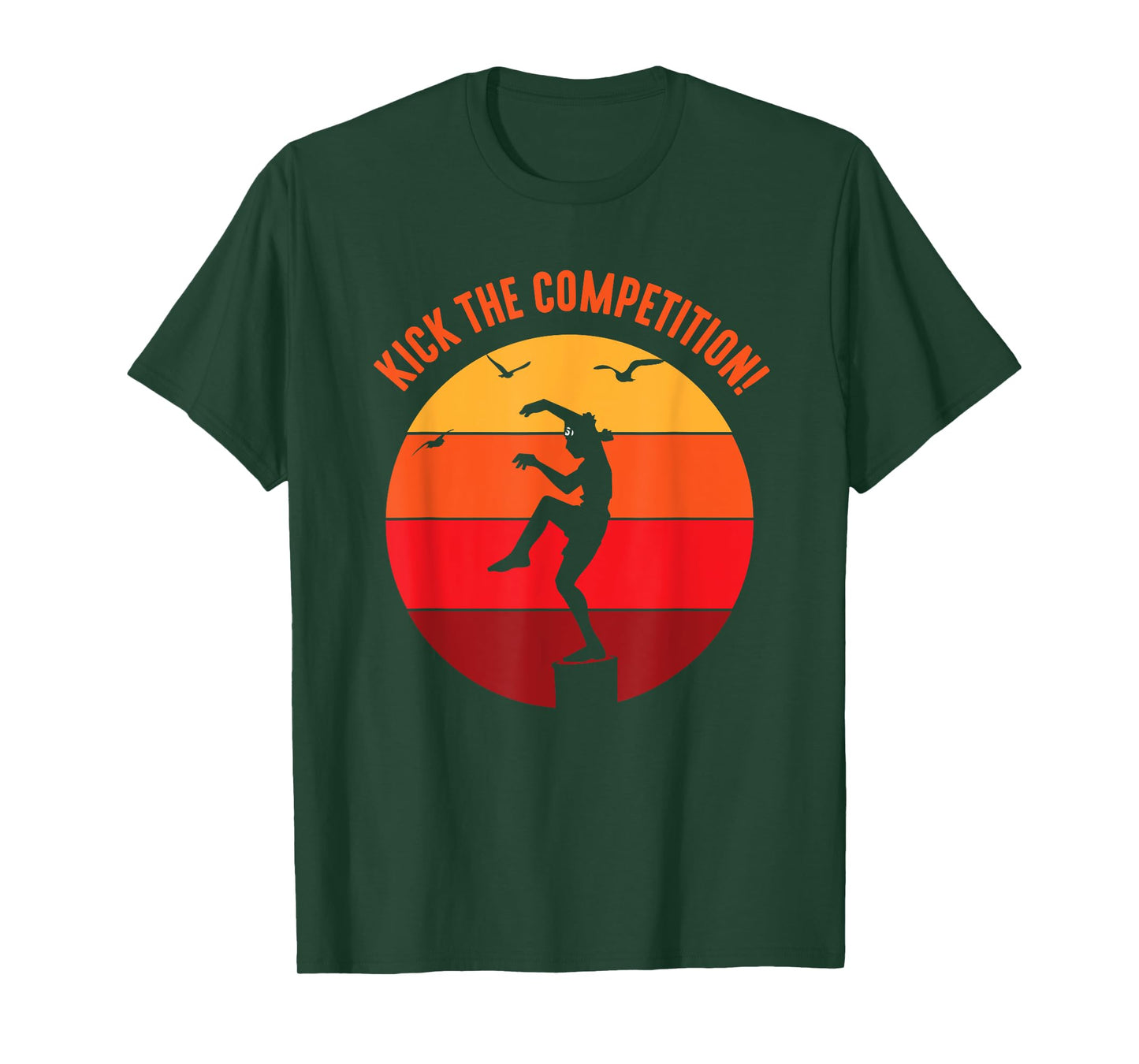 Karate Teen Kid Vintage Sunset On Pacific Ocean Beach T-Shirt
