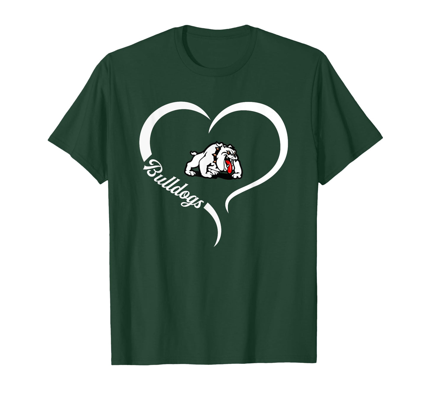 New Albany Bulldogs Logo Half Heart Slogan HS T-Shirt