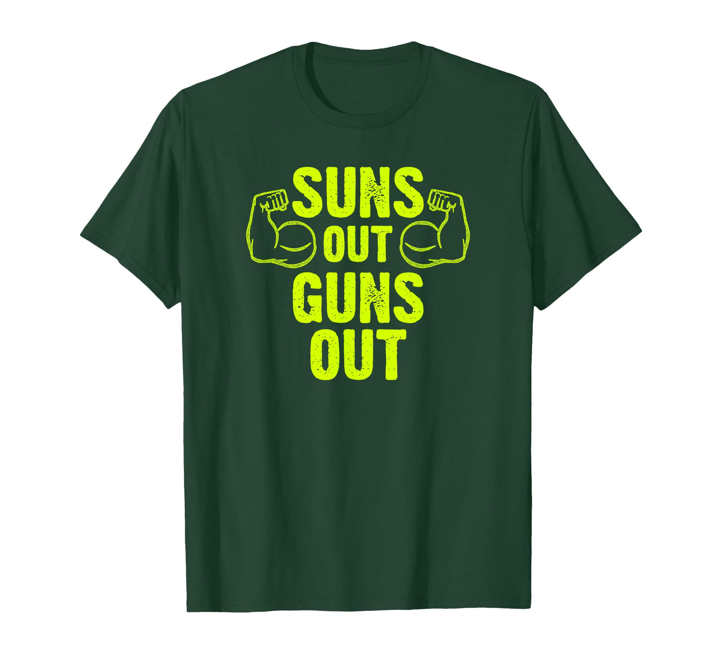 Trendy Suns Out Guns Out Muscles lyrics T-Shirt