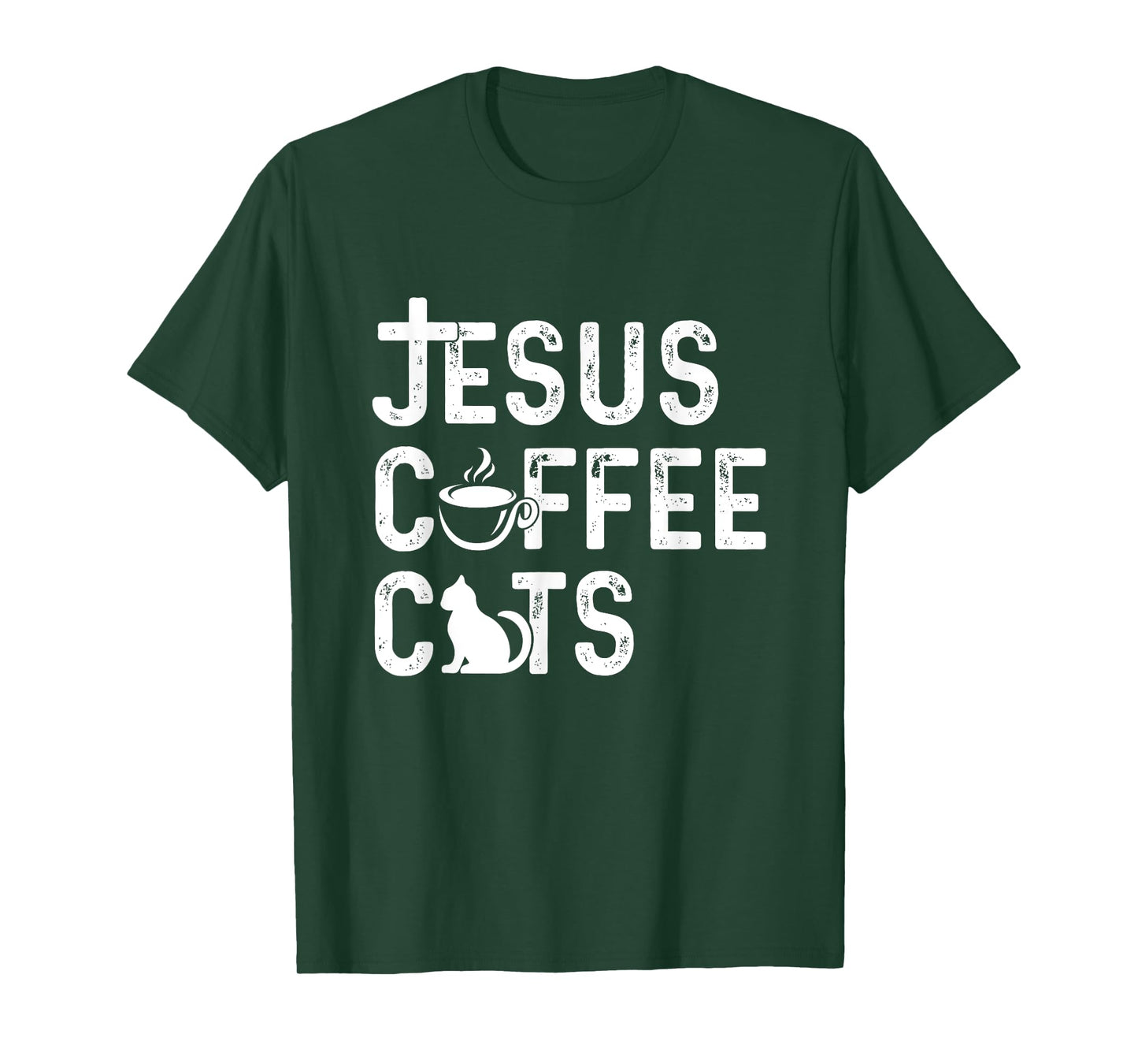 Christian Jesus, Coffee, Cats - Religous Cat Caffeine Lover Men Women Girls Kids T-Shirt