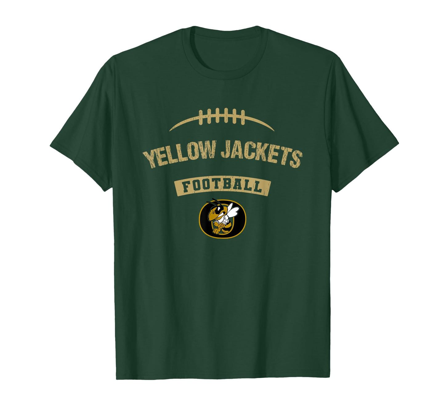 Oxford Yellow Jackets Logo Football Distressed HS T-Shirt