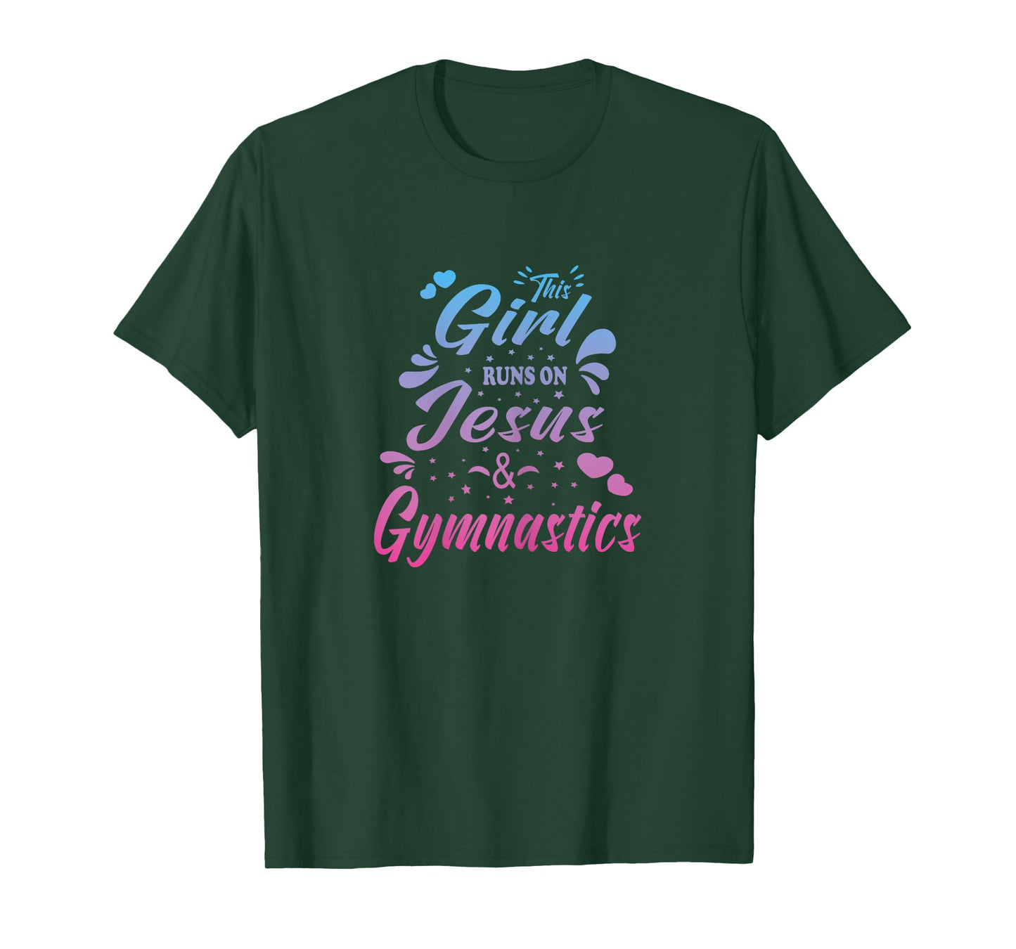 This Girl Runs On Jesus And Gymnastics Christian Women Kid T-Shirt