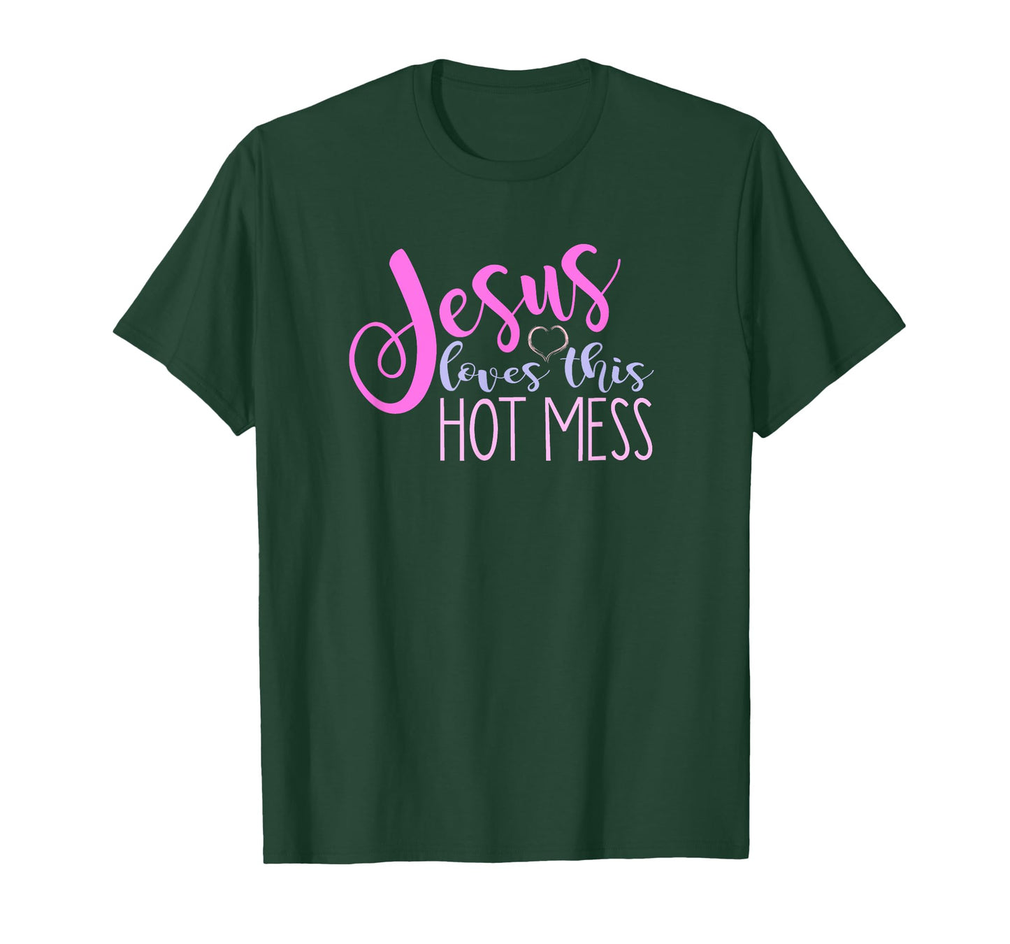 Jesus Loves This Hot Mess Shirt Women Girls Christian Saying T-Shirt