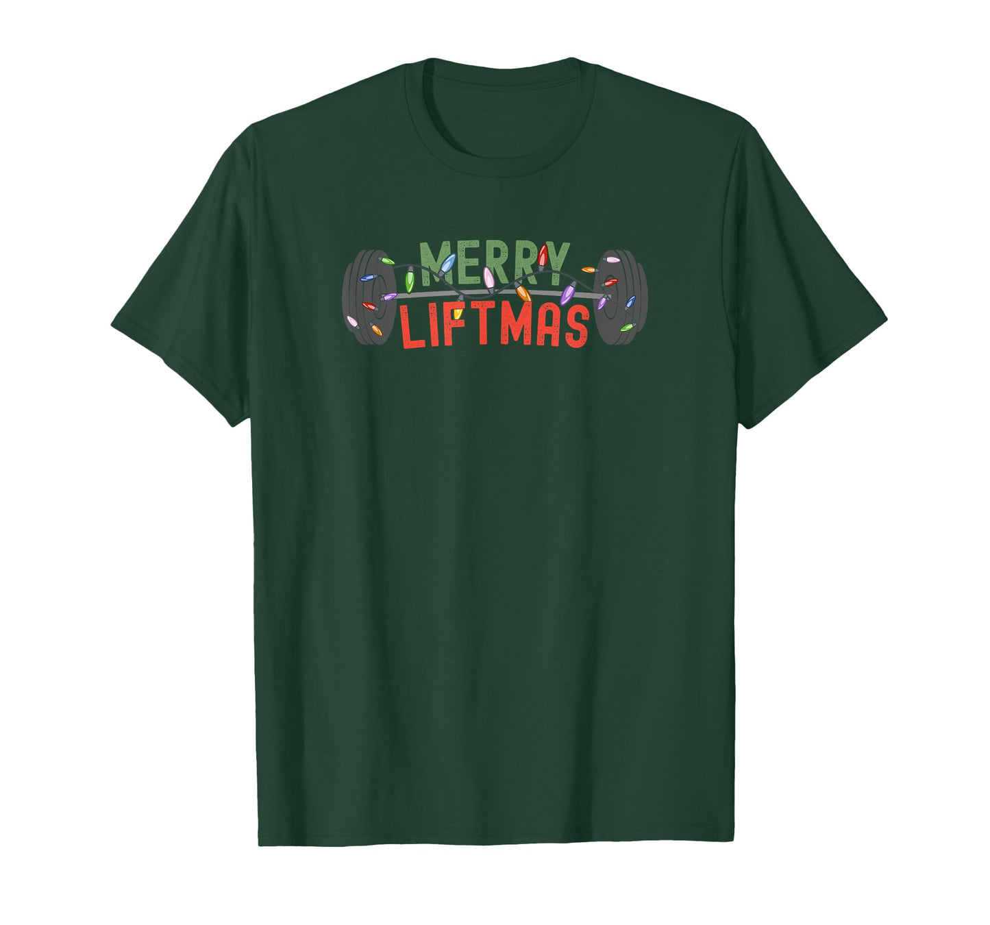 Merry Liftmas - Funny Weightlifter, Weightlifting, Weights T-Shirt