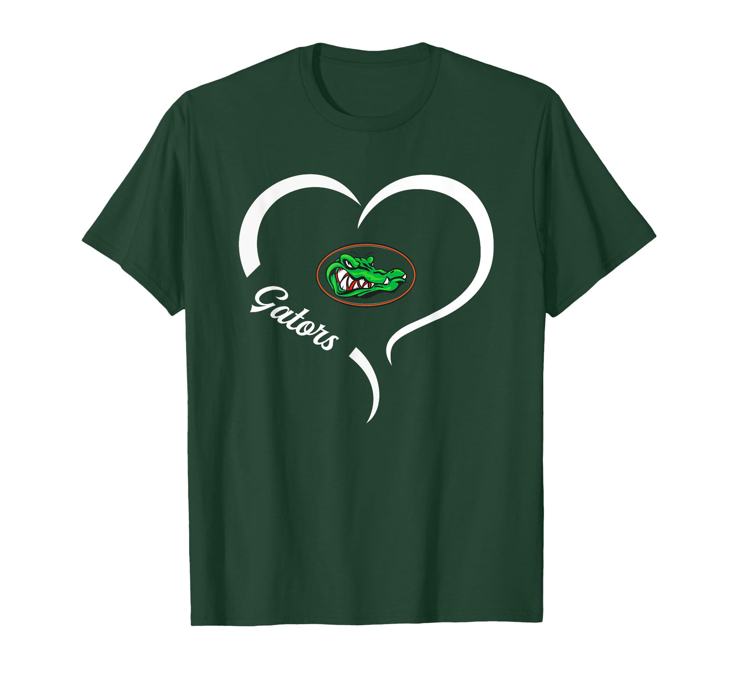 Lakeview Gators Logo Half Heart Slogan HS T-Shirt
