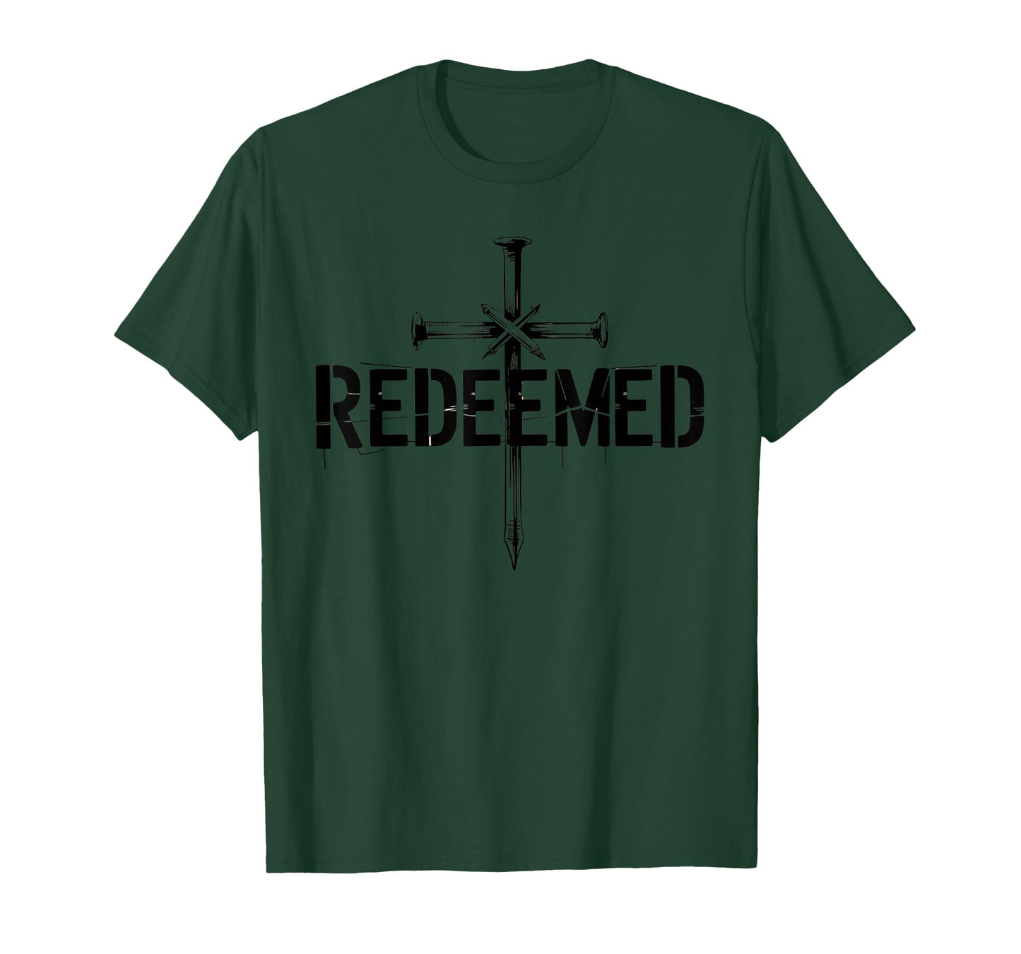 Redeemed Cross Nails Men Women Christian Graphic Tee retro T-Shirt