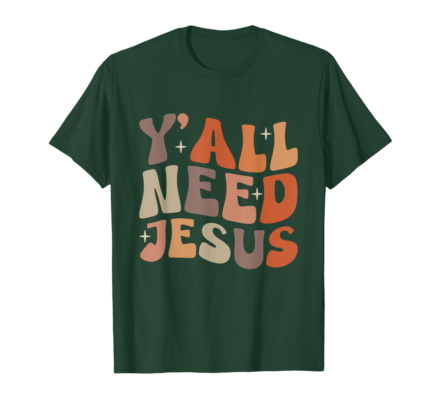 Groovy Y'all Need Jesus Fall Vibe Autumn Season Thanksgiving T-Shirt