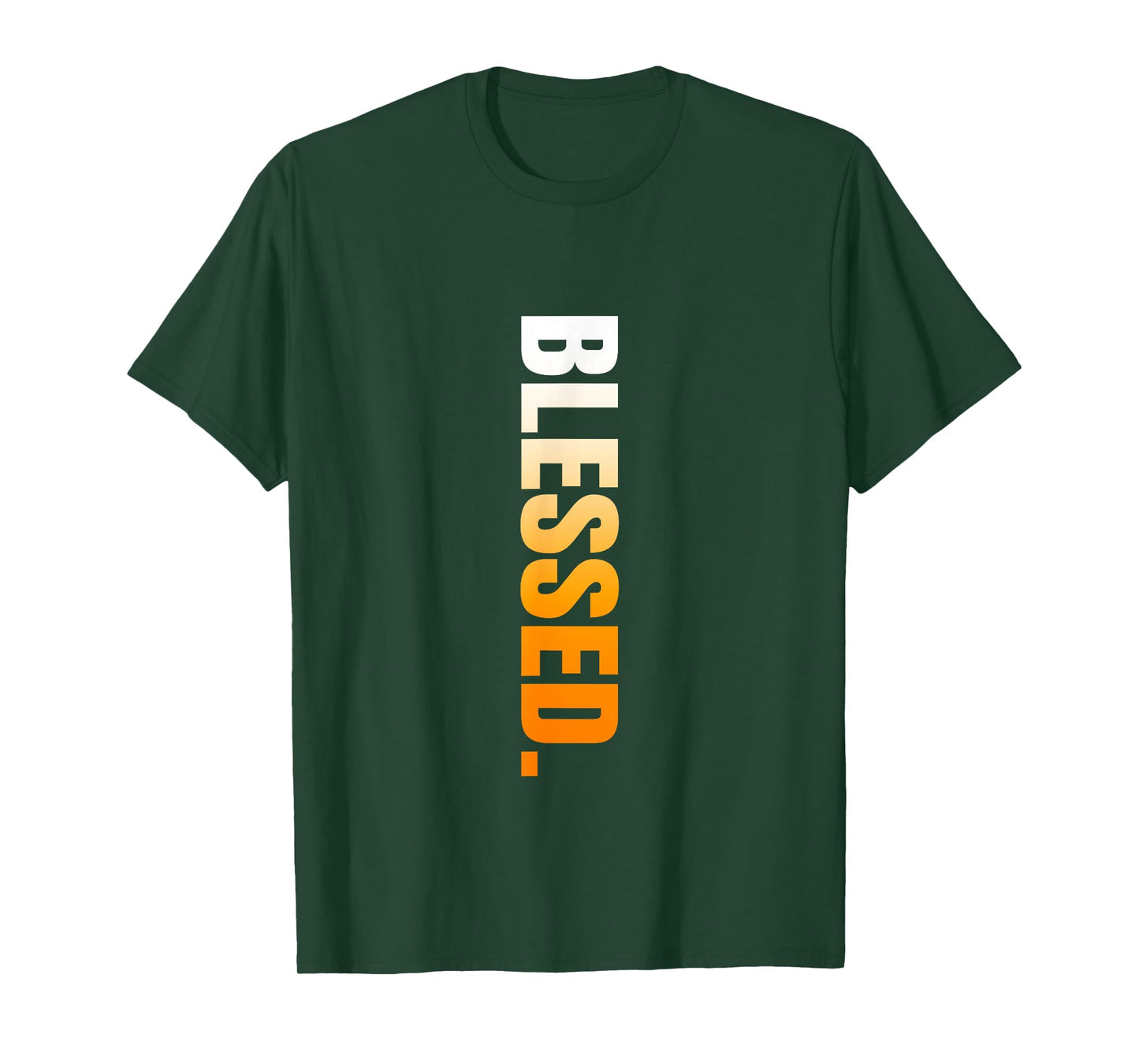 Orange Blessed. Vertical Orange Color Graphic T-Shirt