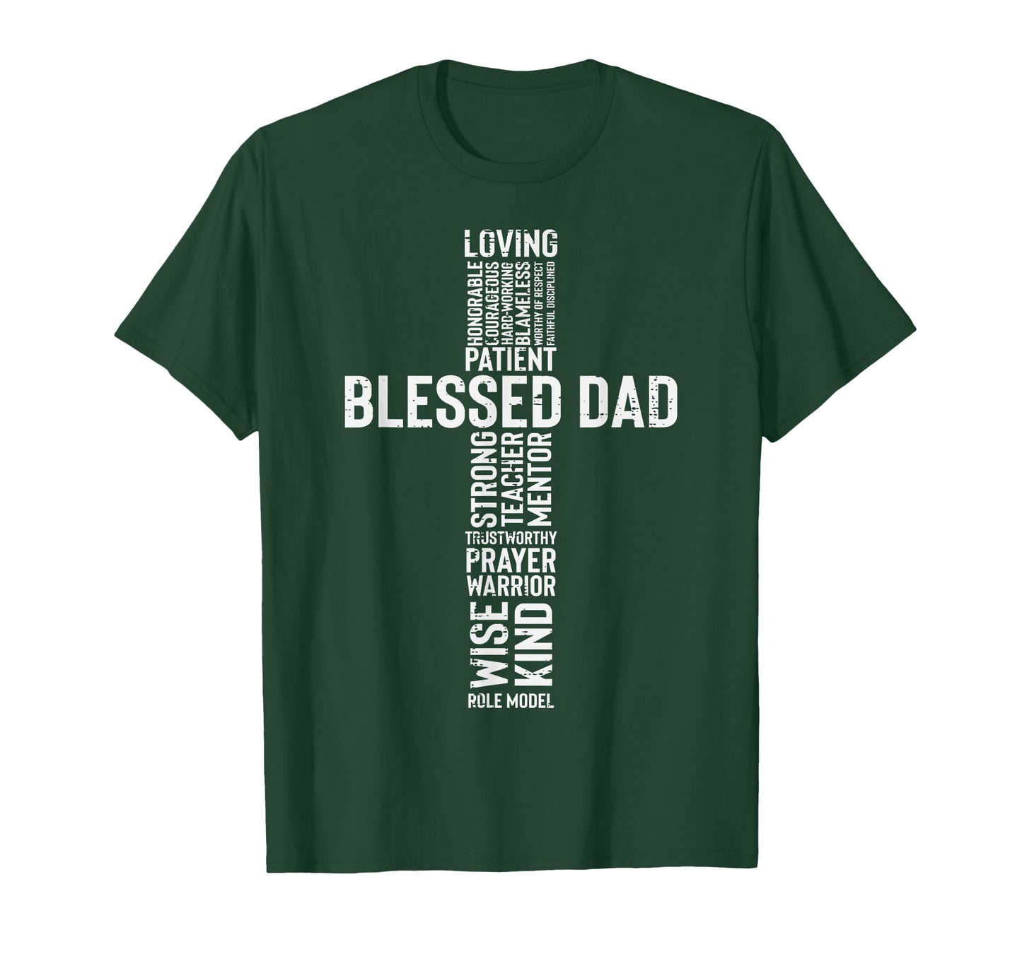 Fathers Day Blessed Dad Cross Jesus Christian Papa Daddy T-Shirt