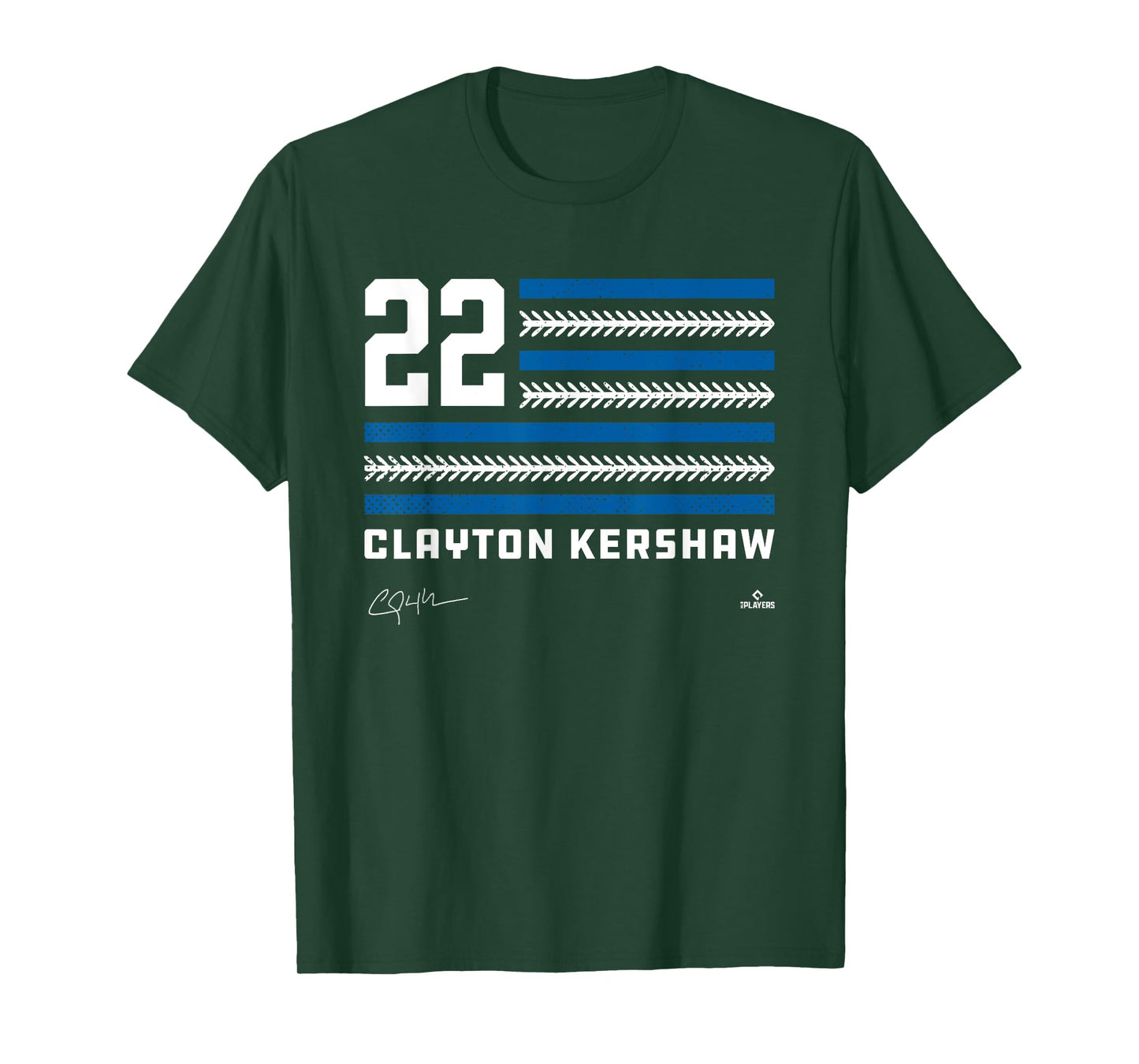 Flag Stripes Clayton Kershaw Los Angeles Baseball MLBPA T-Shirt