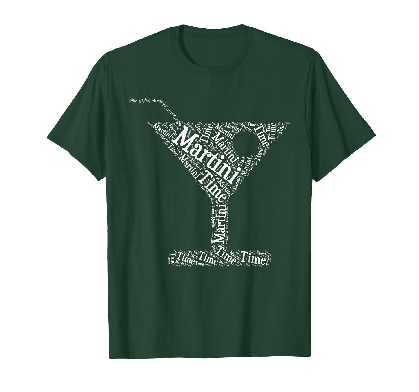 Martini Time World Cloud Silhouette Funny Unique Happy Hour T-Shirt