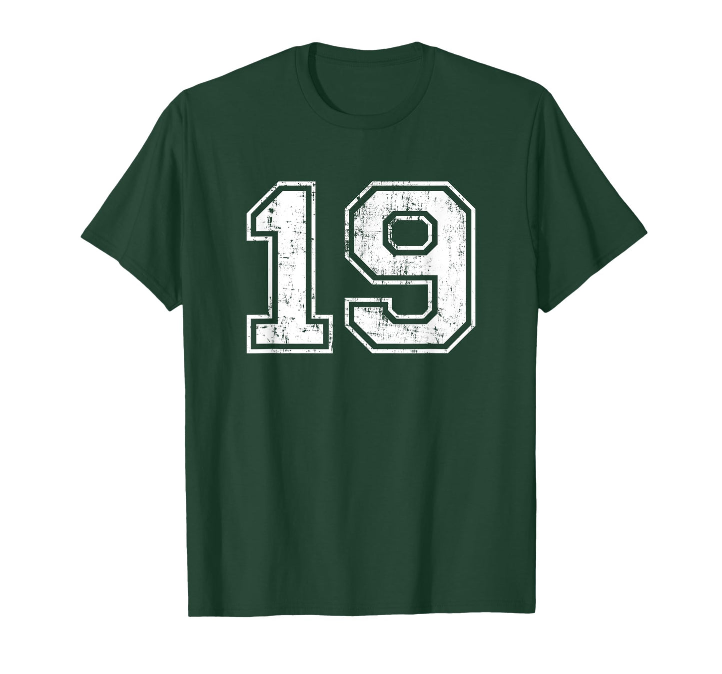 Number 19 Varsity Distressed Vintage Sports Team Practice T-Shirt