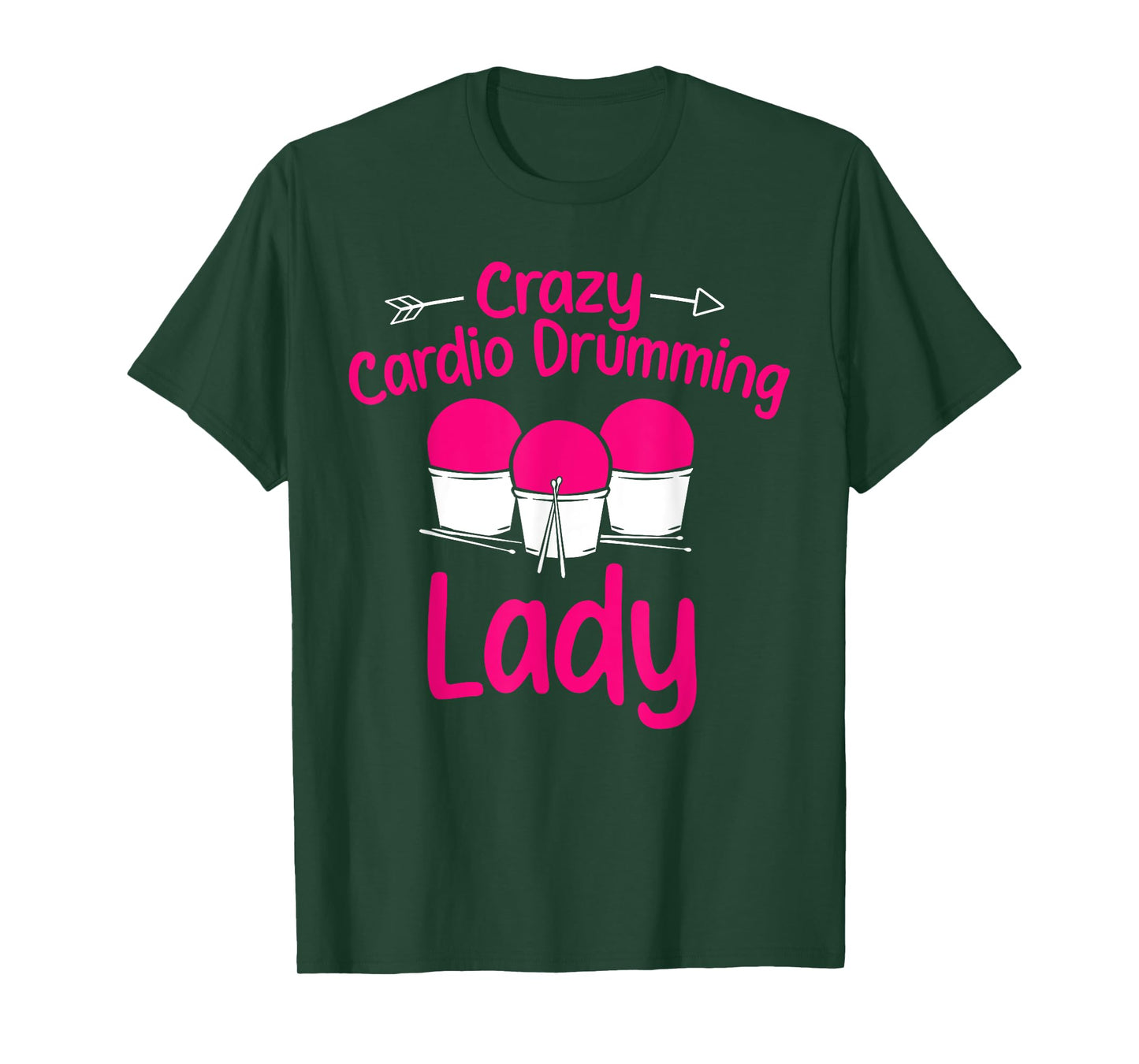 Crazy Cardio Drumming Lady Gym Fitness Class Workout T-Shirt