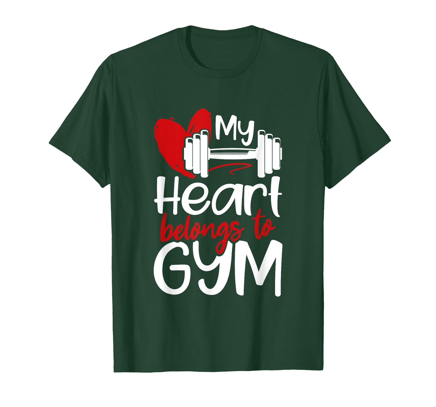 My Heart Belongs To Gym Funny Valentines Day Workout Gift T-Shirt