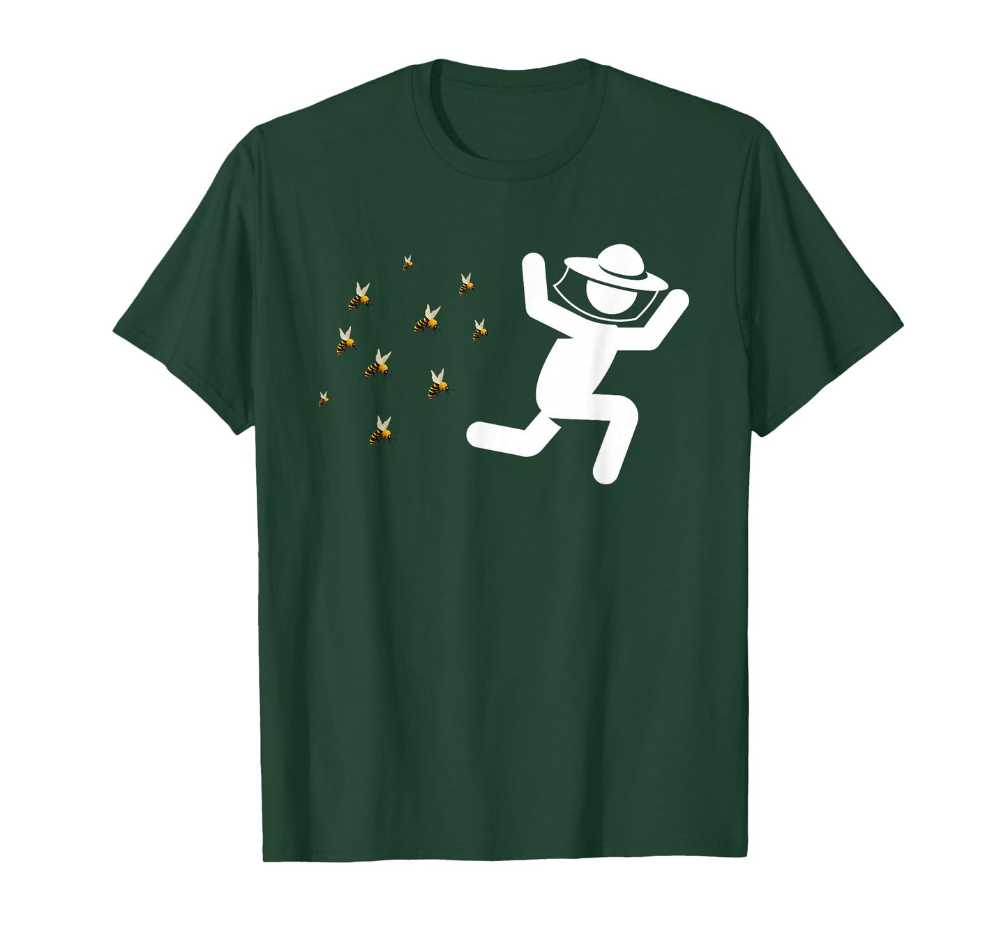 Beekeeper Chased By Bees Funny Honeybee Beekeeping Bee Lover T-Shirt