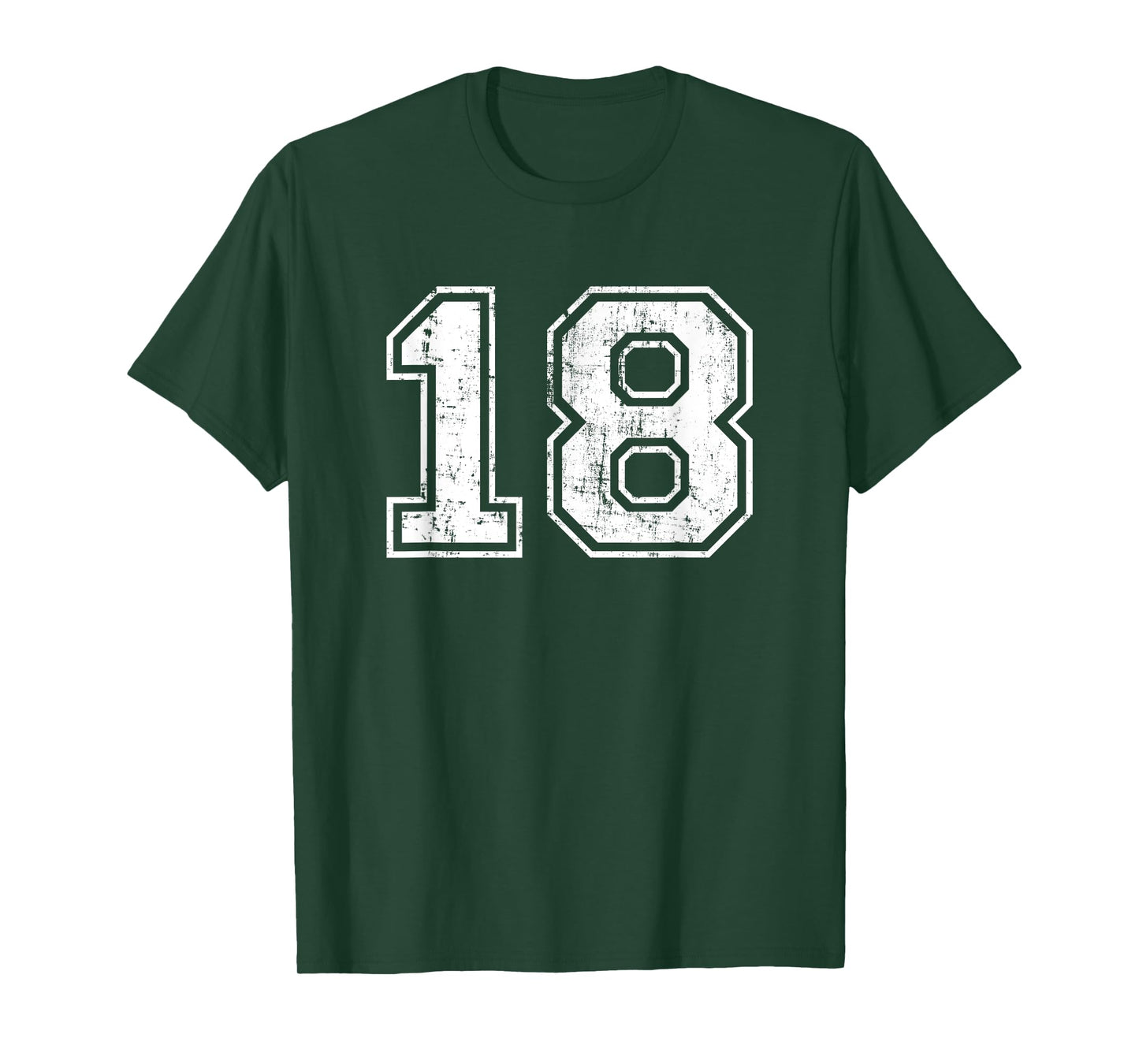 Number 18 Eighteen Distressed Vintage Sports Team Practice T-Shirt