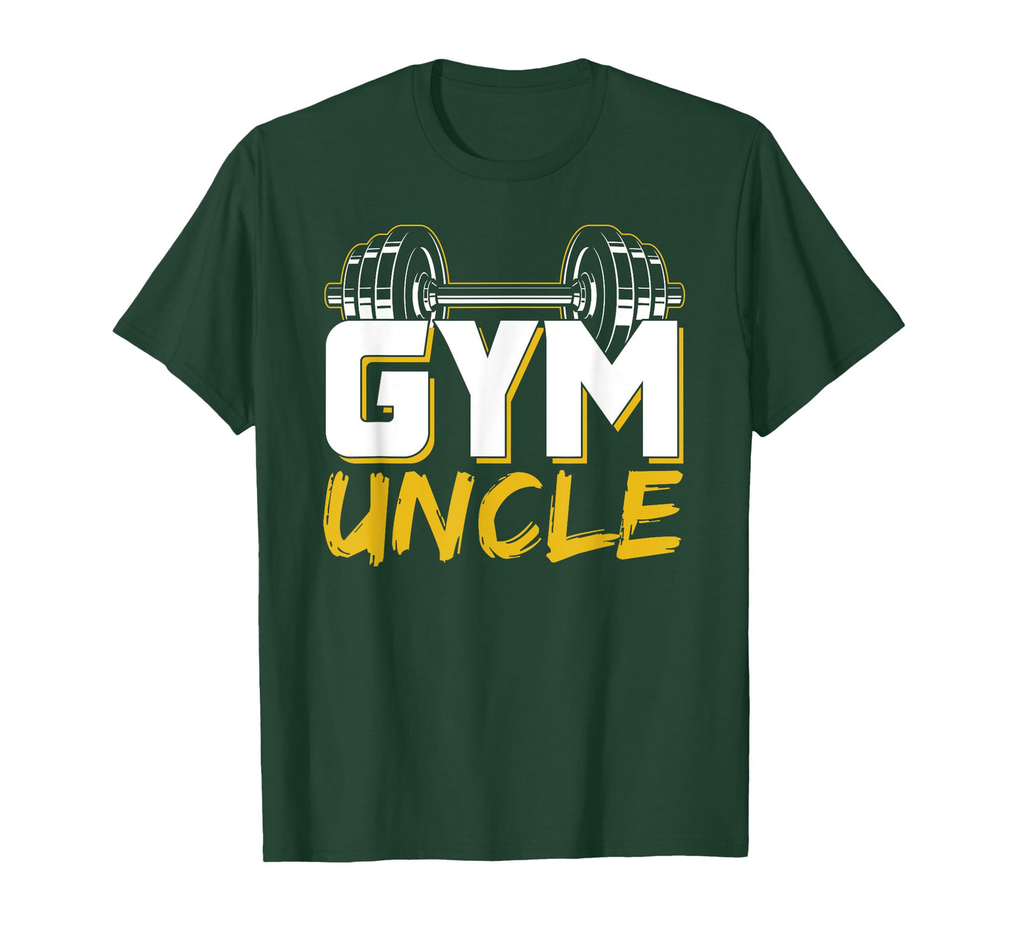 Gym Uncle T-Shirt, Unisex-Adults & Kids, Black, Short Sleeve, Small, Cotton Blend, Workout, Humorous Design with Lace Embellishment