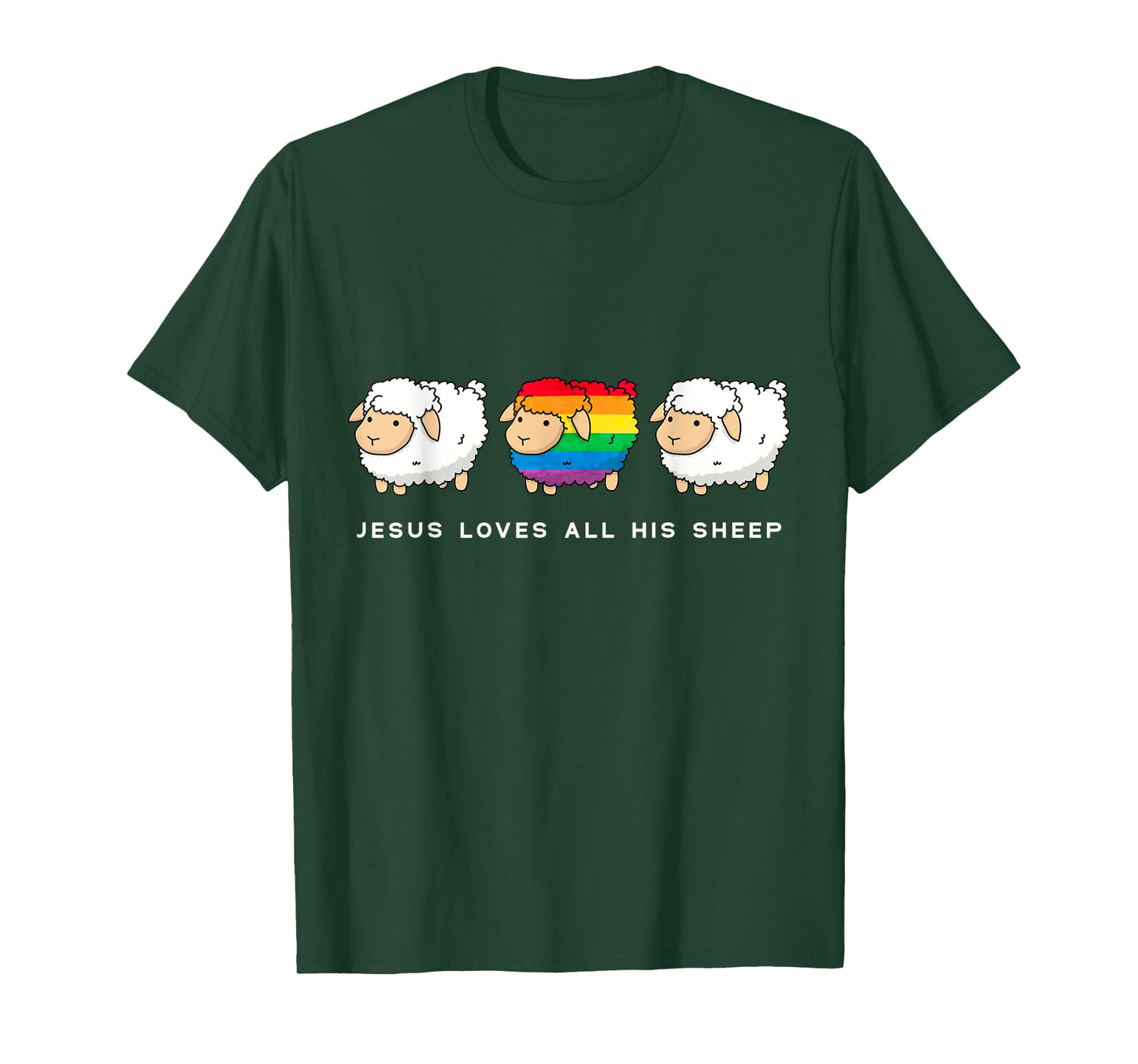 Jesus Loves All His Sheep Gay Pride Queer Christian LGBTQ T-Shirt