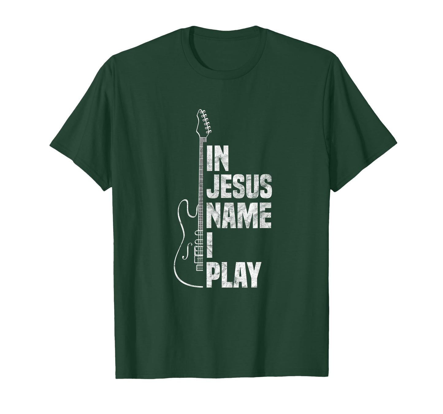 In Jesus Name I Play Guitar Christian Guitar Player T-Shirt