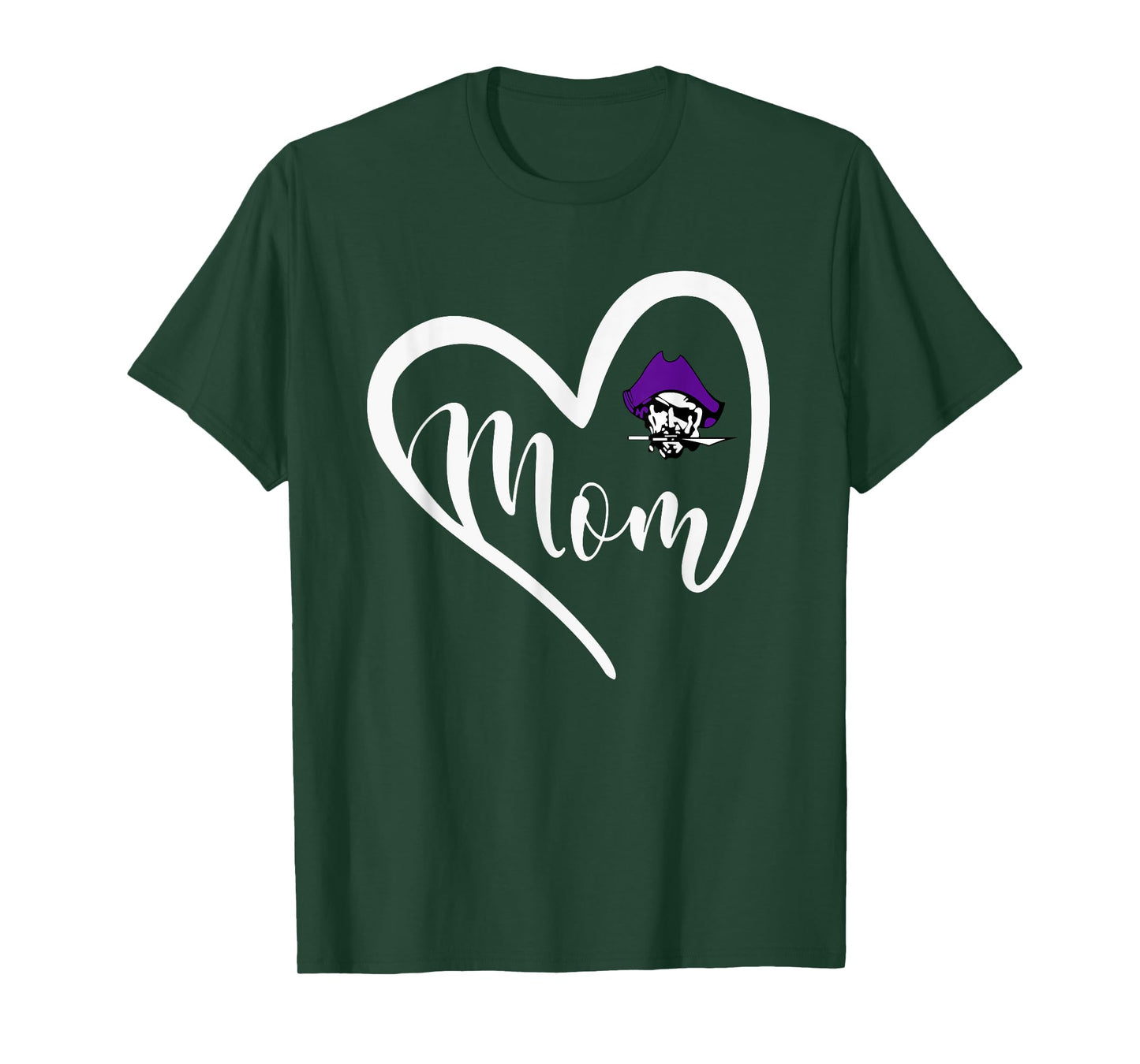 Merrillville Pirates Logo Heart Mom HS T-Shirt