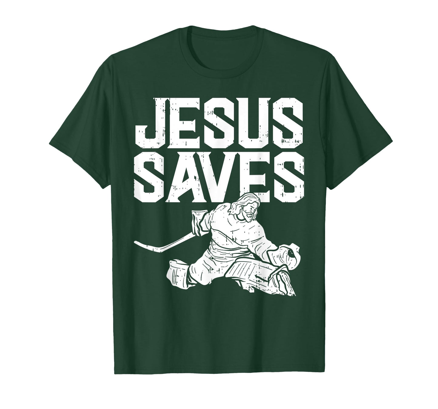 Jesus Saves Ice Hockey Goalie Sport Religious Christian Gift T-Shirt