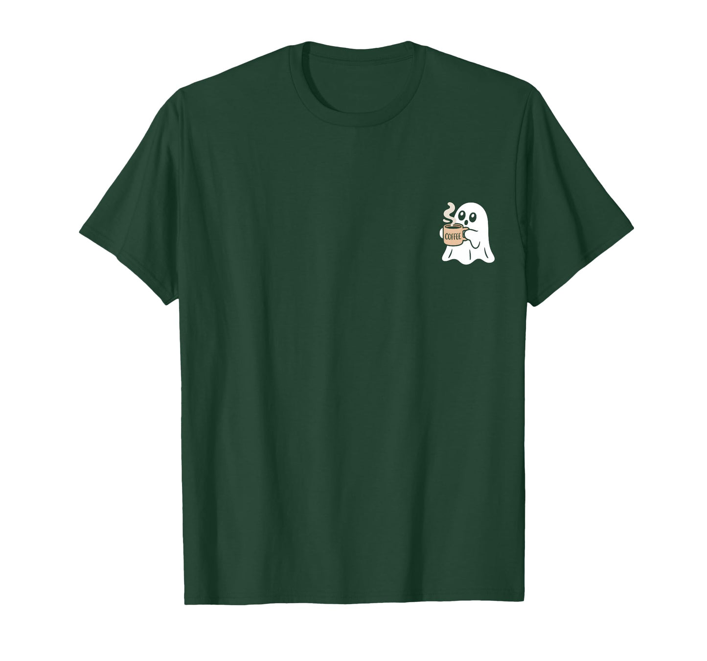 Ghost Drinking Coffee Funny Halloween Costume Coffee Lover T-Shirt