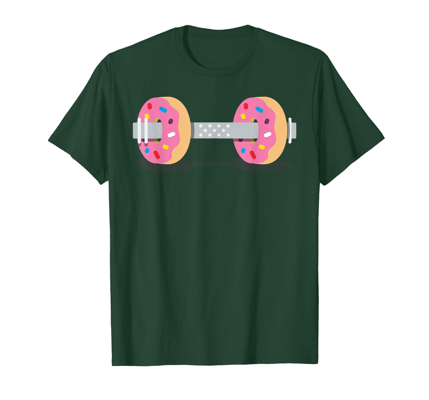 Dumbbells Donuts Weightlifting Funny Gym Workout T-Shirt