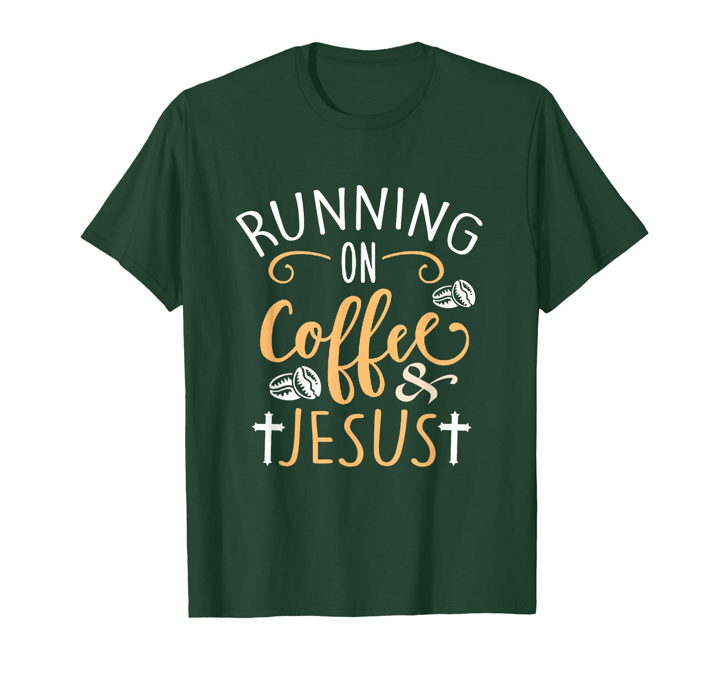 Running on Coffee and Jesus T-Shirt Fun Sport Christian Tee T-Shirt