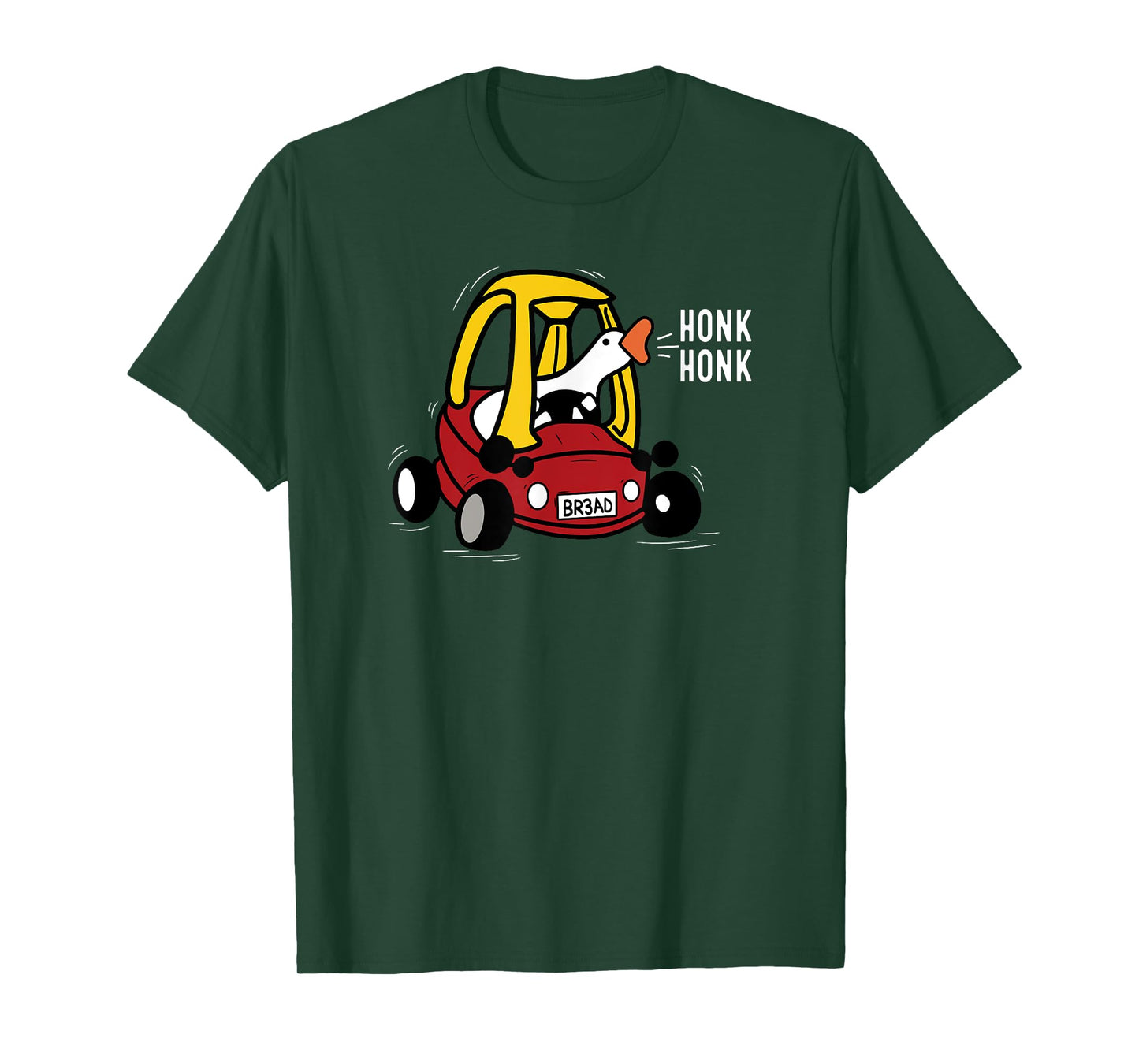 Silly Goose Driving Nostalgic Toy Car Honk Honk Funny Meme T-Shirt