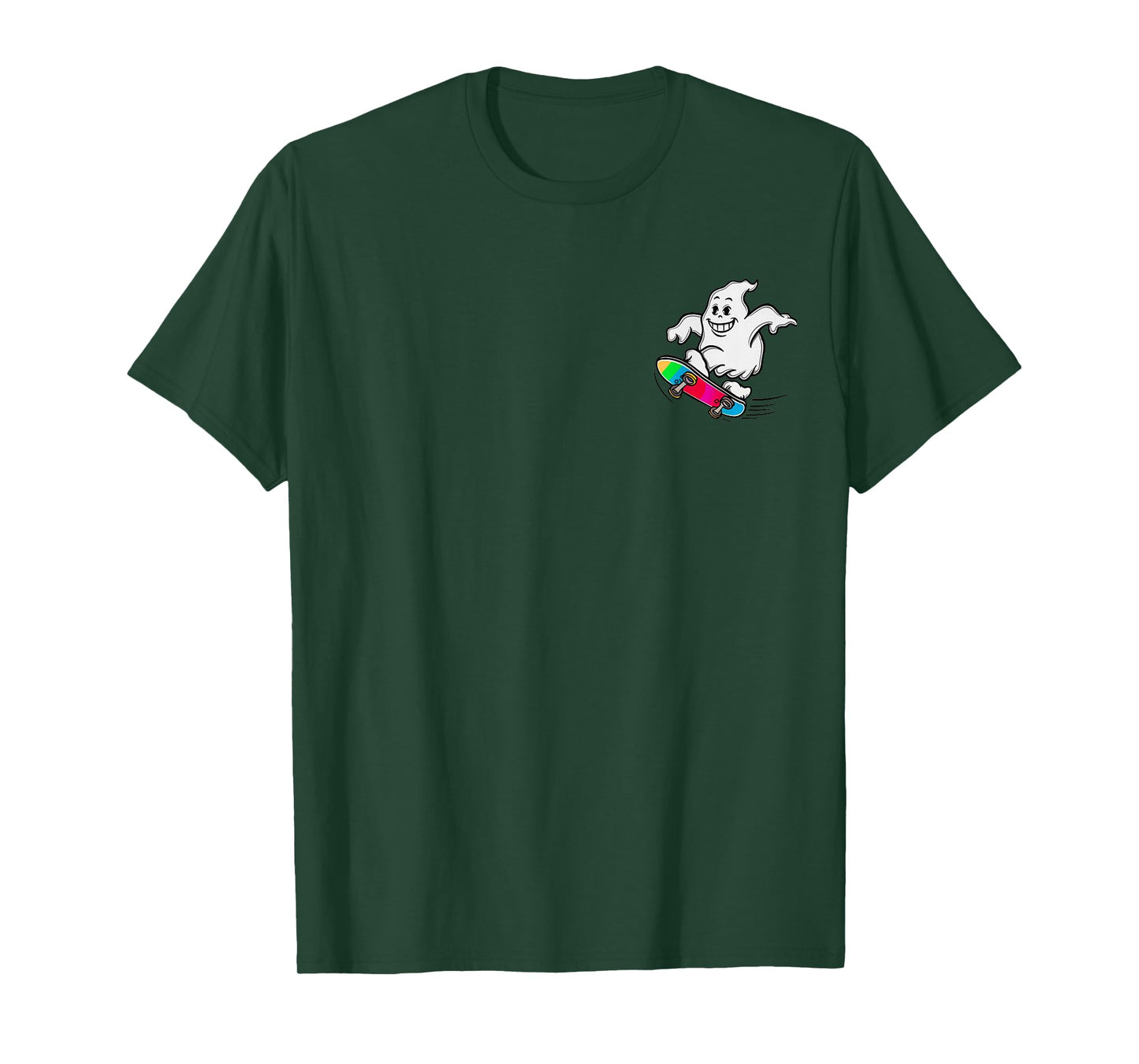 Funny Ghost On Skateboard Retro Halloween Costume Kids Boys T-Shirt