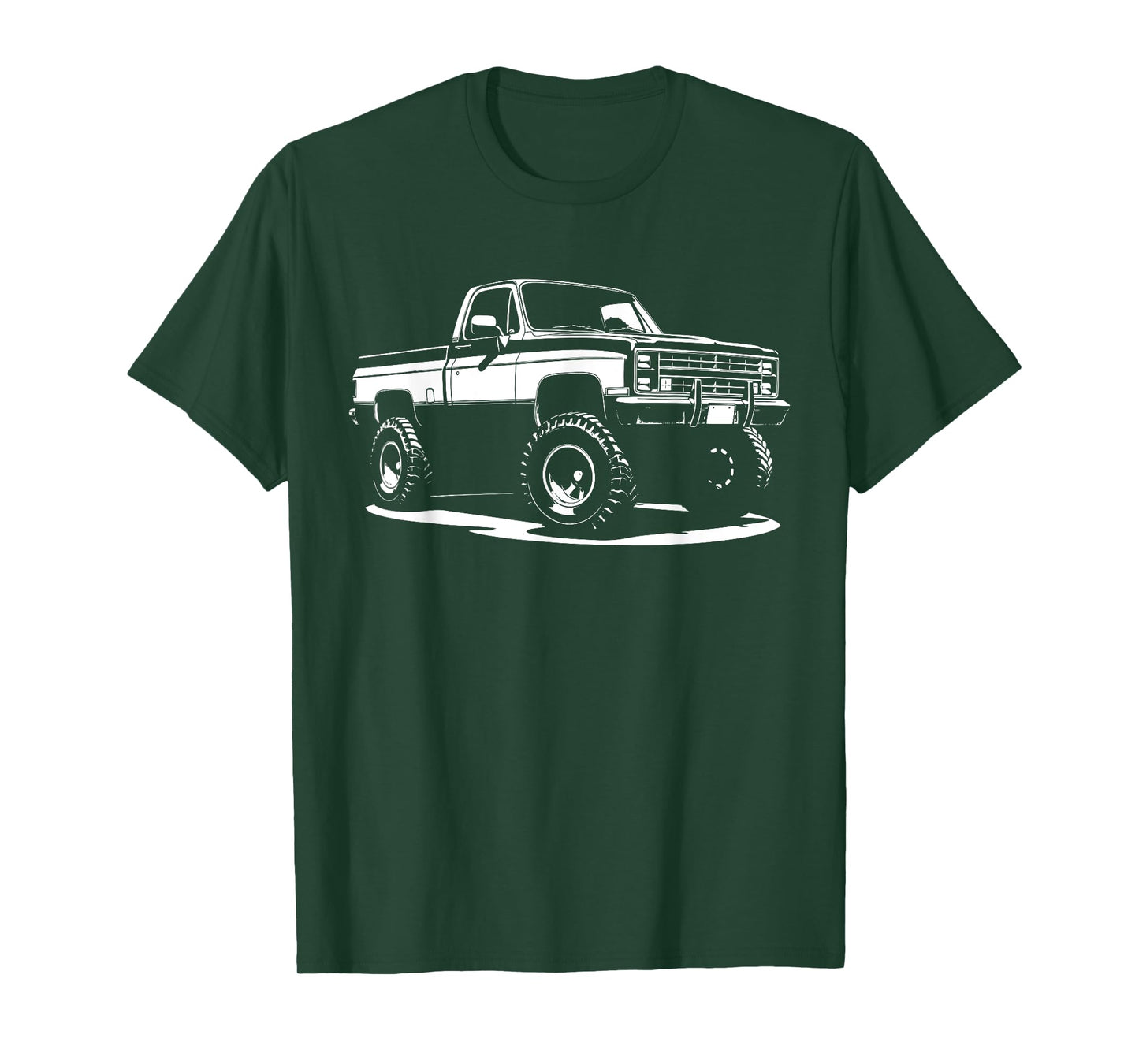 Mid 80's K10 Squarebody Truck Silhouette K10 4x4 Squarebody T-Shirt