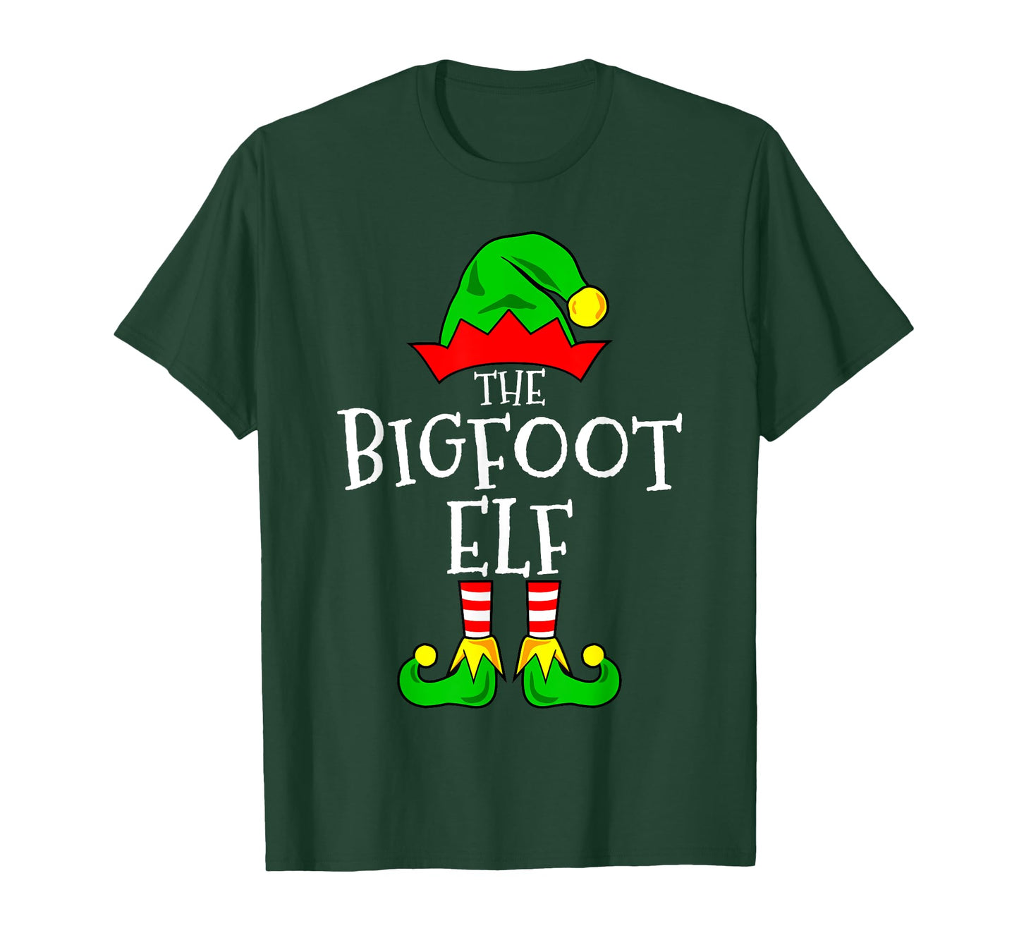 Funny Bigfoot Elf Matching Family Christmas Group Sasquatch T-Shirt