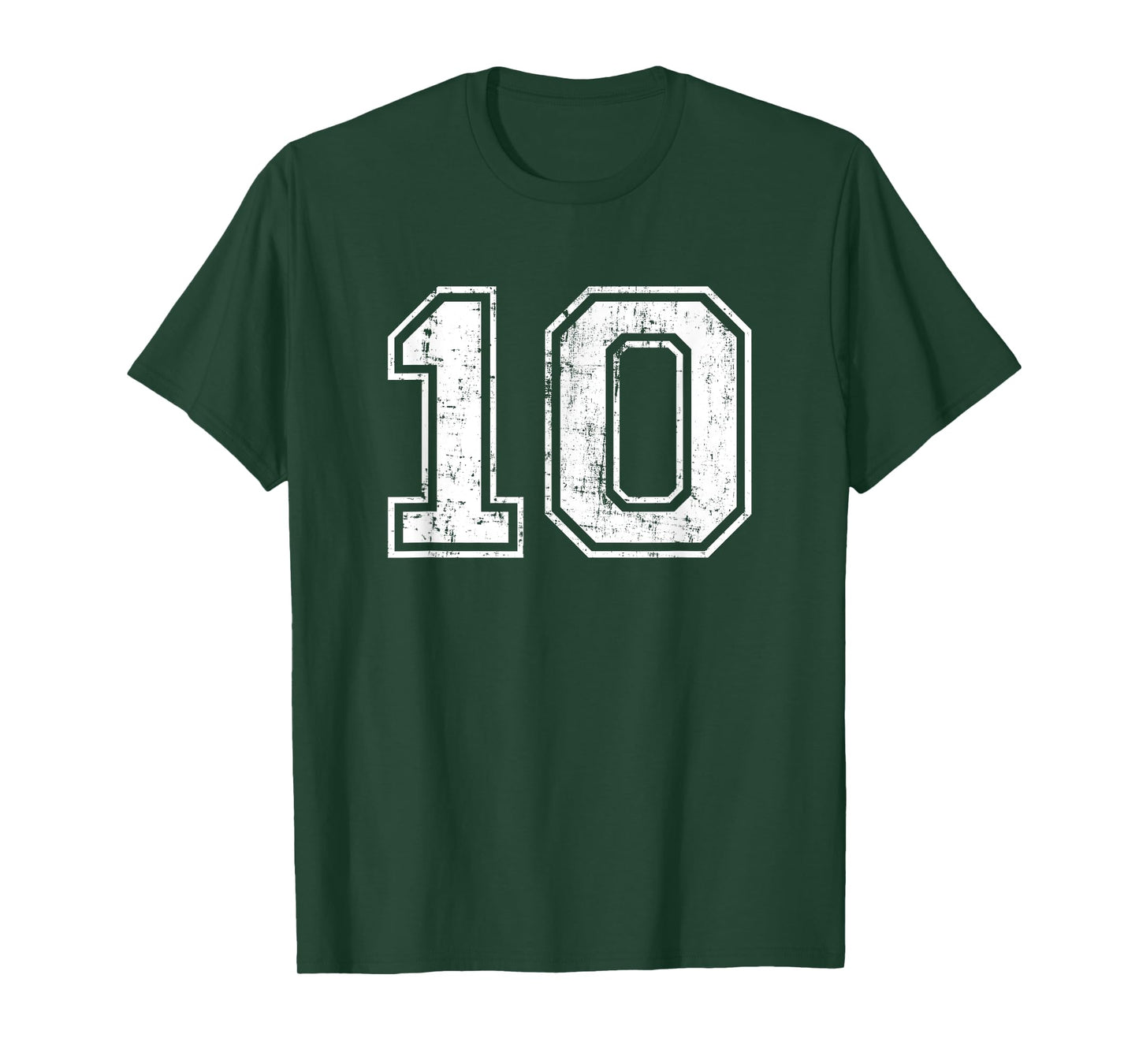Number 10 Distressed Vintage Ten Sports Training Practice T-Shirt