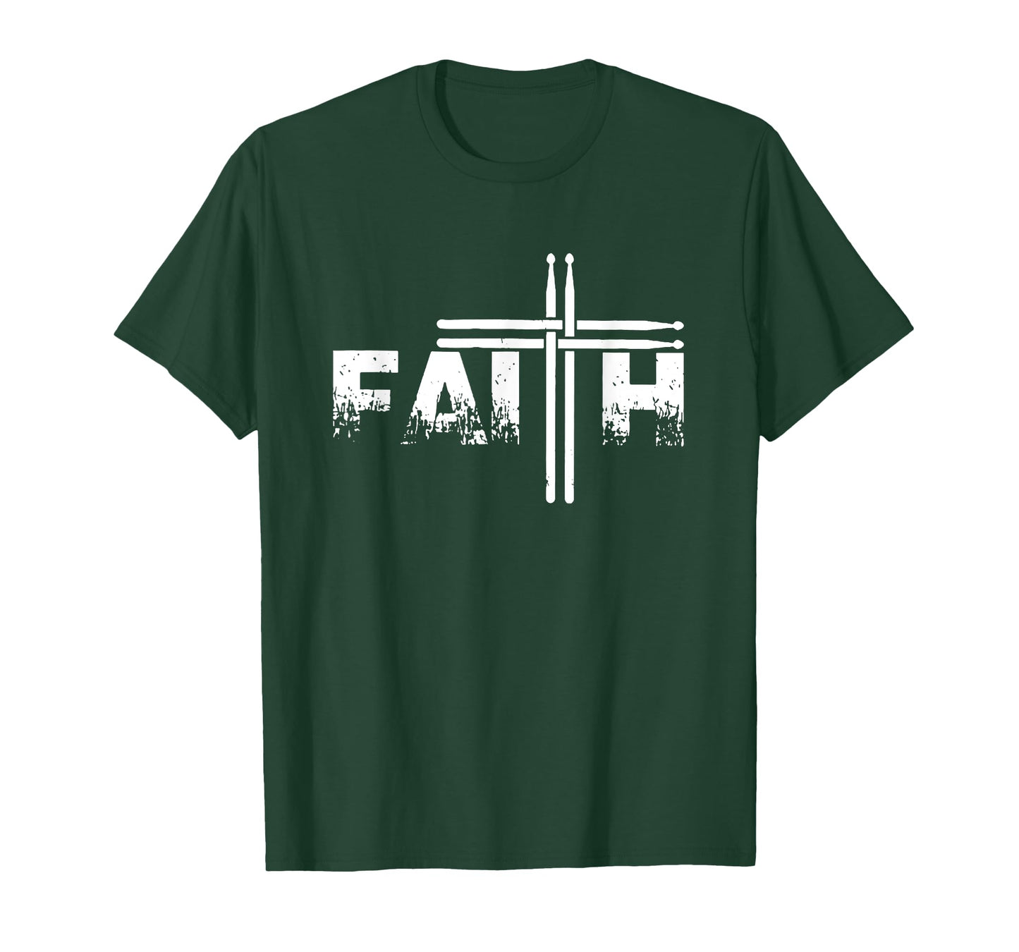 Faith Drum Stick Cross Christian God Jesus Fun Drummer T-Shirt