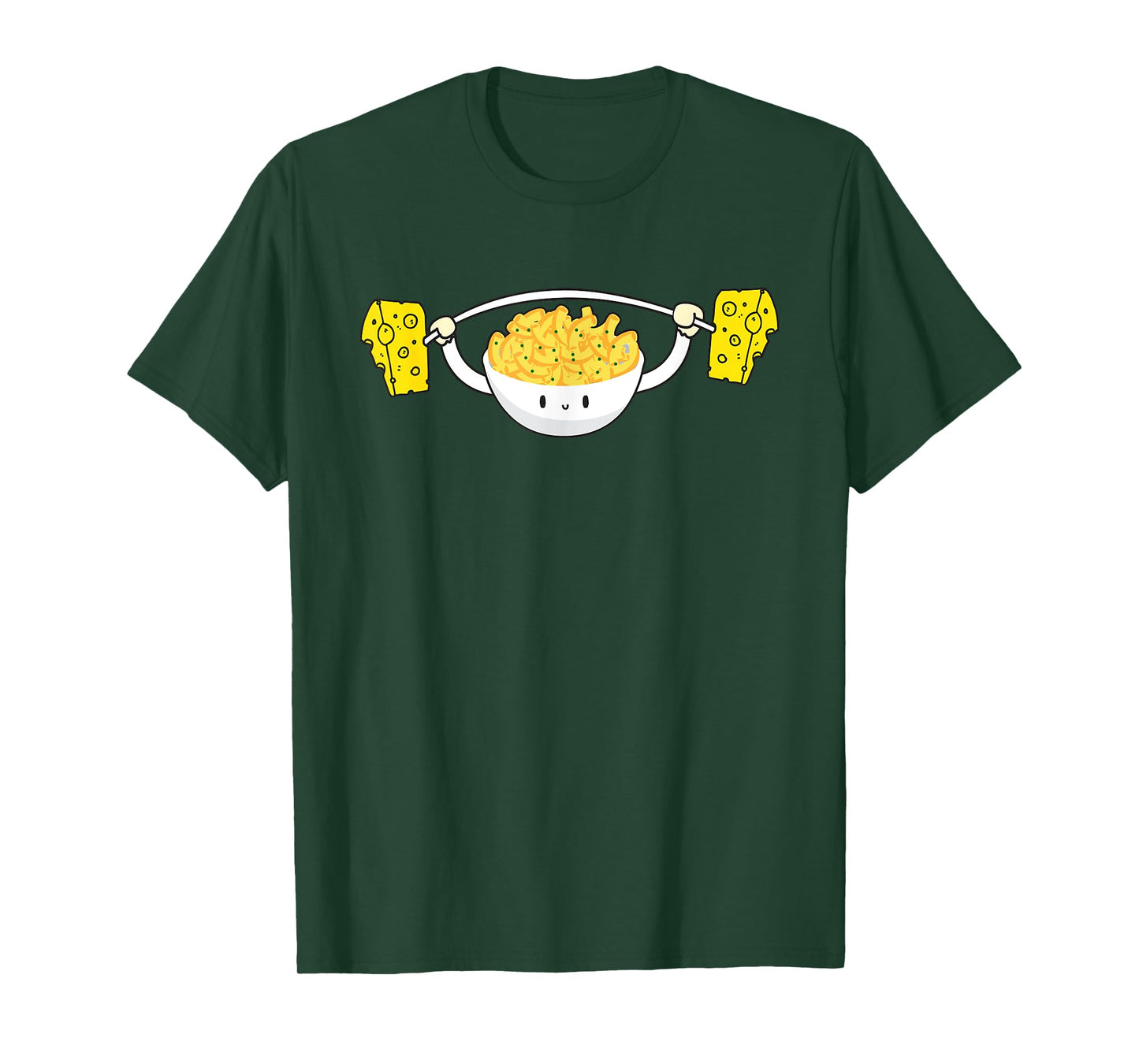 Macaroni Lifting Cheese Funny Food Snatch Squat Barbell Gym T-Shirt
