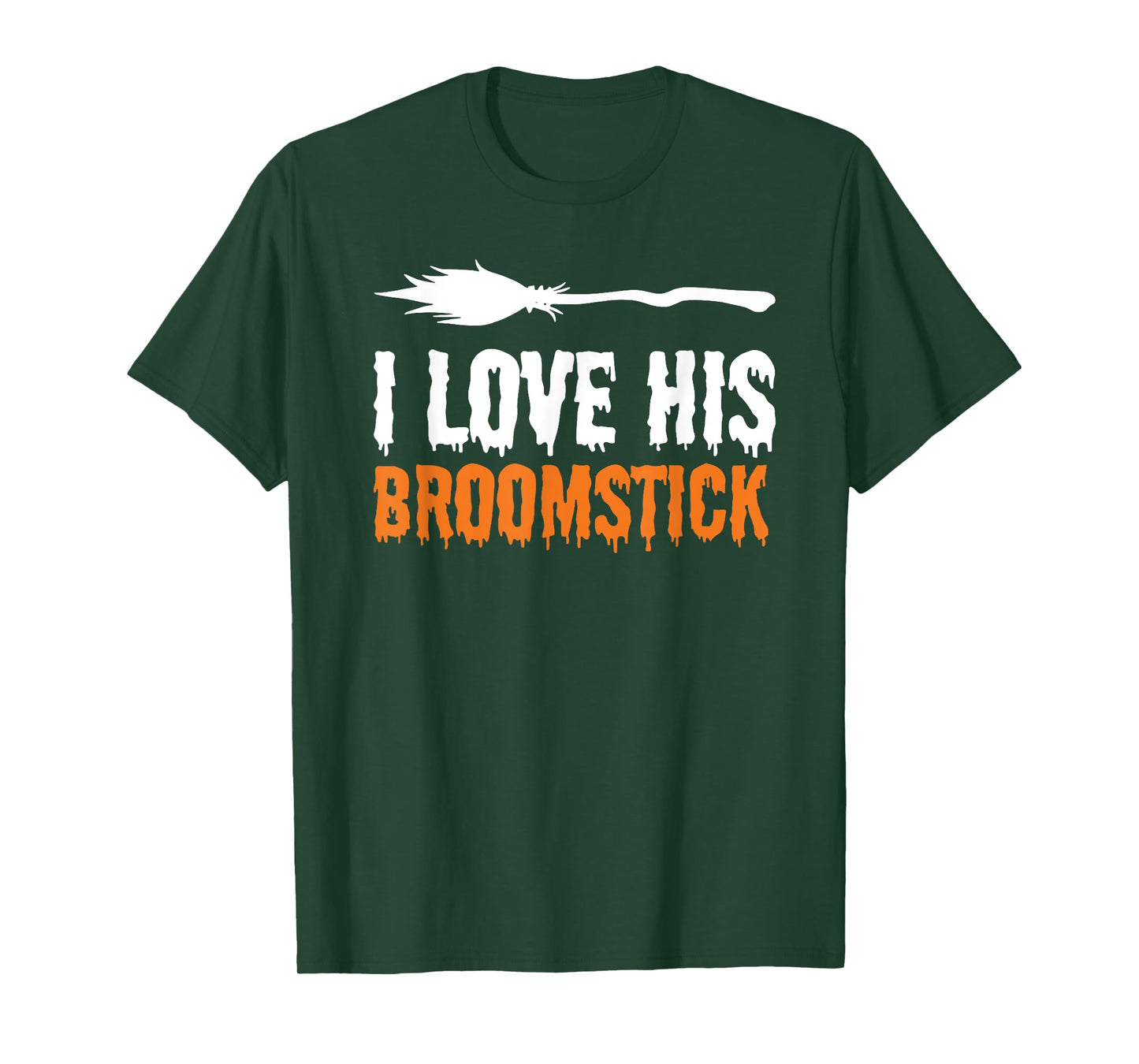 I Love His Broomstick I Love Her Pumpkins Halloween Couples T-Shirt