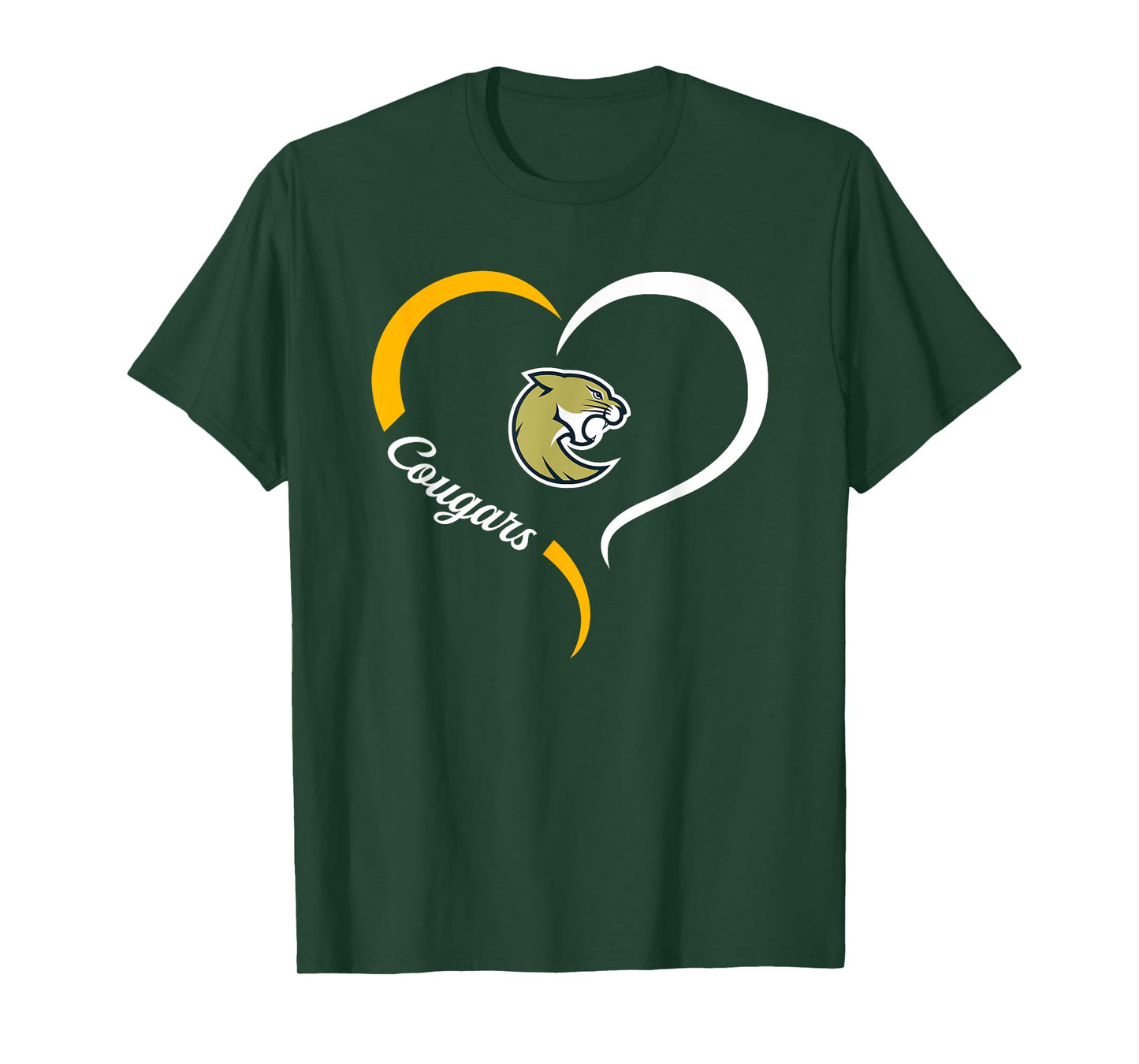 Canby Cougars Logo Half Heart Slogan HS T-Shirt