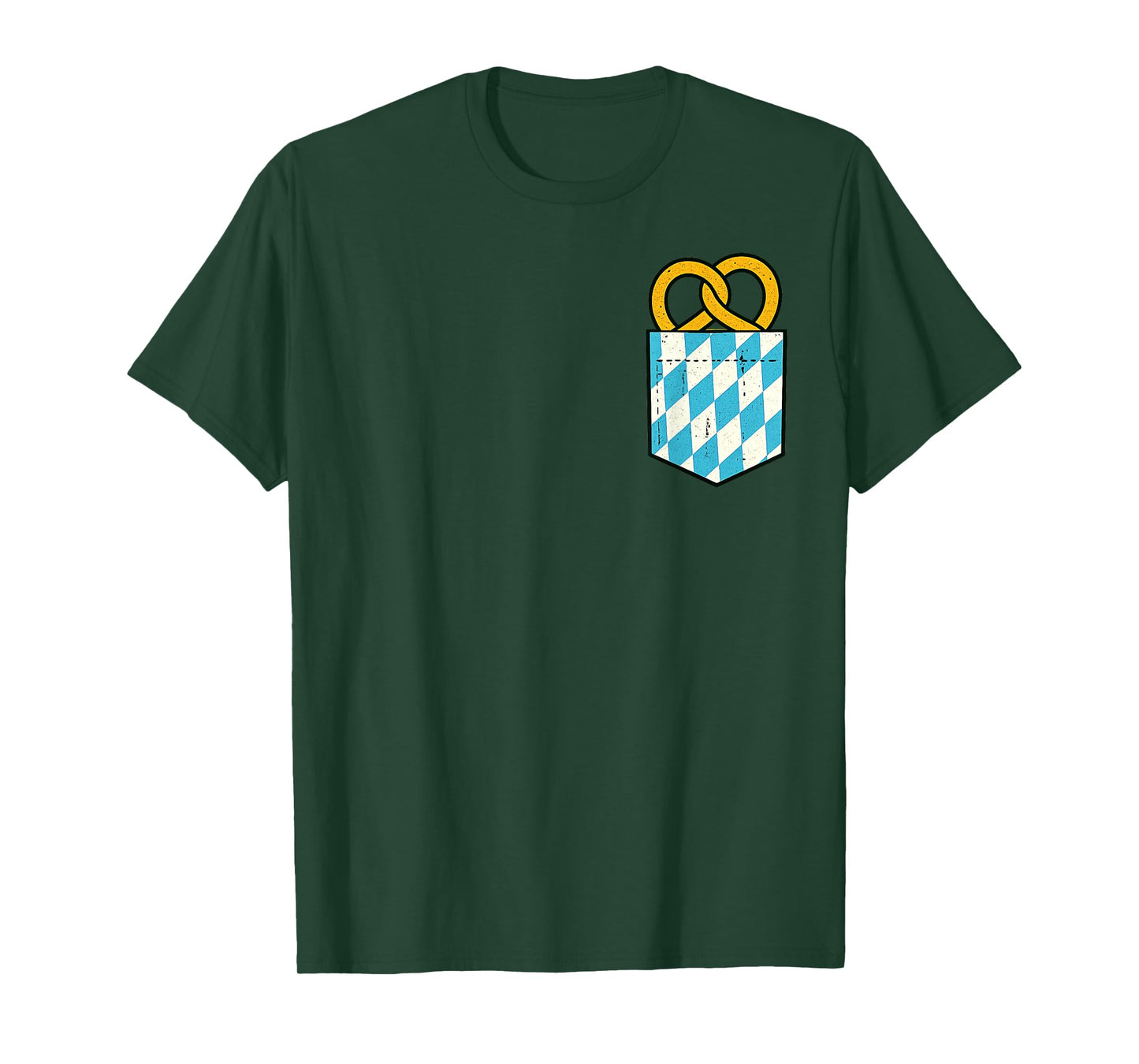 Oktoberfest Bavaria Flag Pocket Pretzel Funny Oktoberfest T-Shirt
