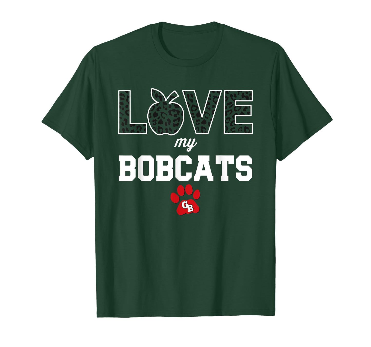 Grand Blanc Bobcats Logo Love My Team HS T-Shirt