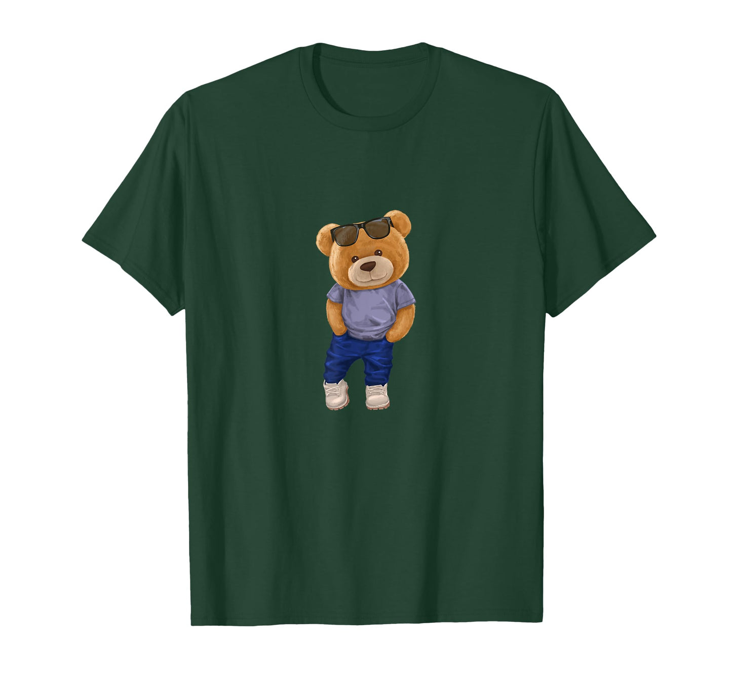 Wear Cool Teddy Bear Fashion Guy Cartoon Graphic Designs Fun T-Shirt