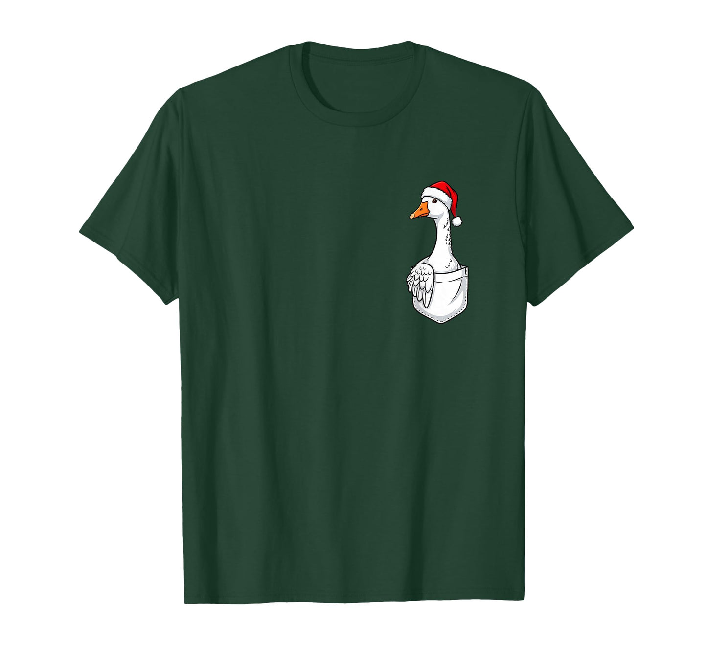 Goose Christmas Pocket Santa Hat T-Shirt